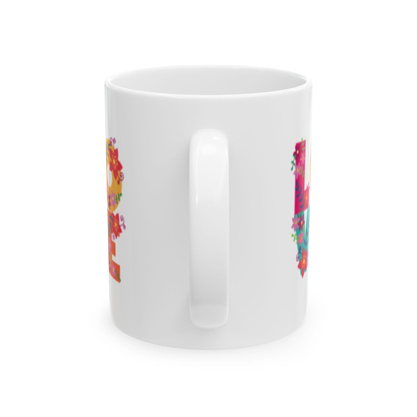 Taza de cerámica con diseño floral arcoíris de colores (325 ml y 433 ml), regalo perfecto para los amantes de la naturaleza.