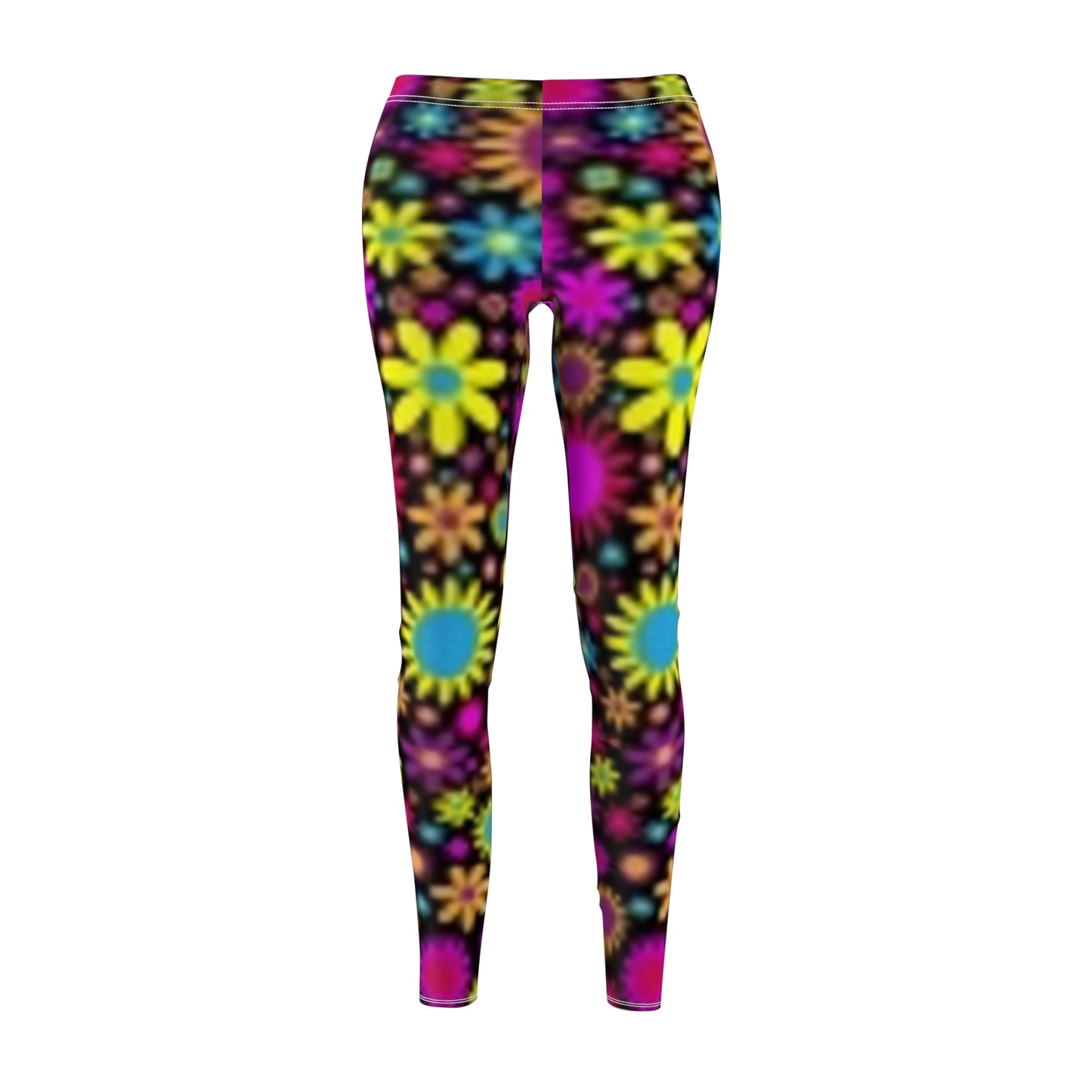 Leggings casuales con estampado floral colorido para mujer: ropa deportiva cómoda y moderna