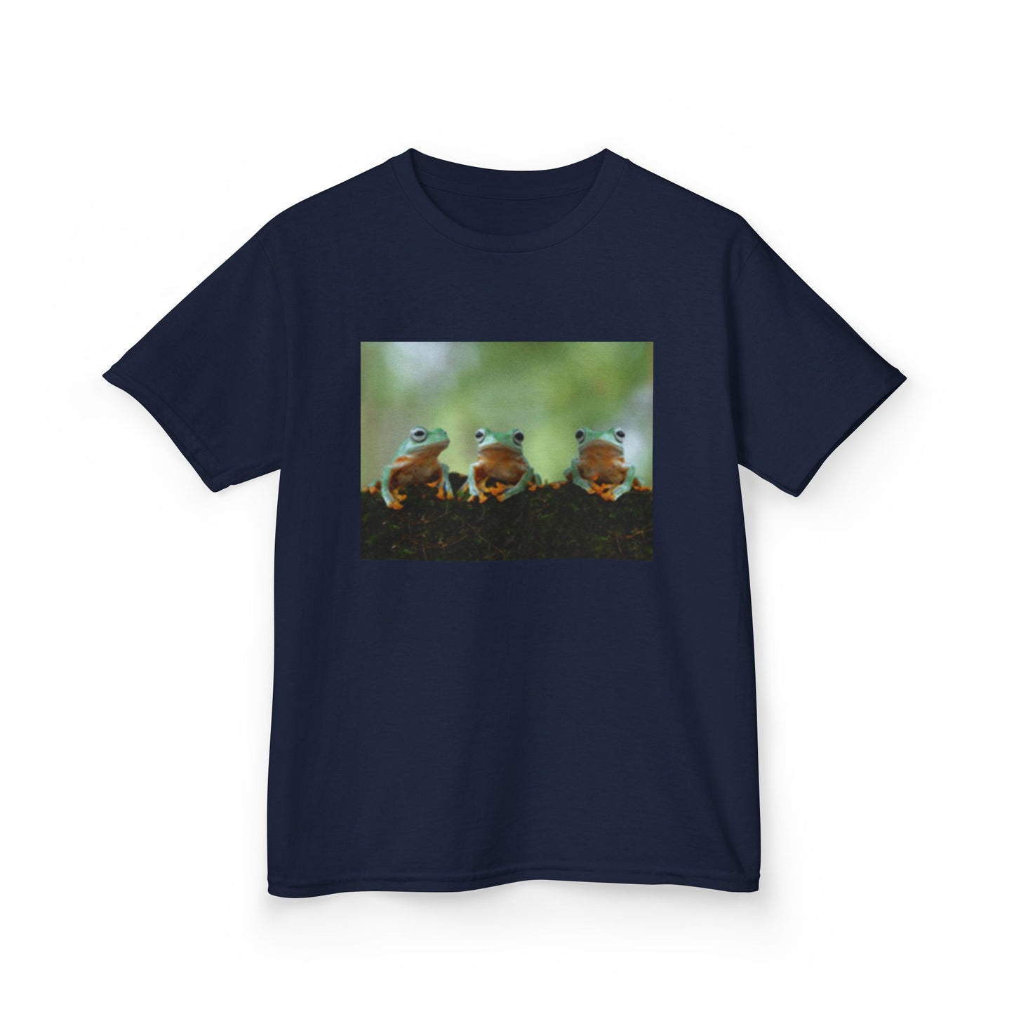 Camiseta infantil de algodón grueso con diseño de rana juguetona: un bonito diseño natural para jóvenes aventureros