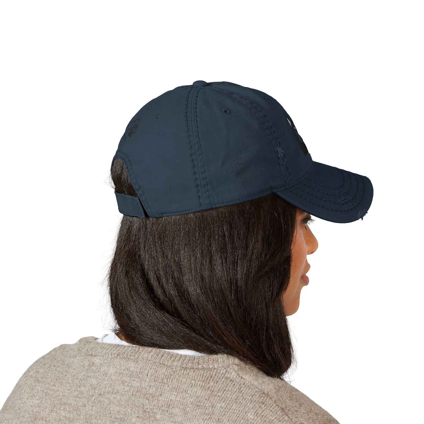 Distressed Cat Dad Hat - Embroidered, Casual Style for Cat Lovers