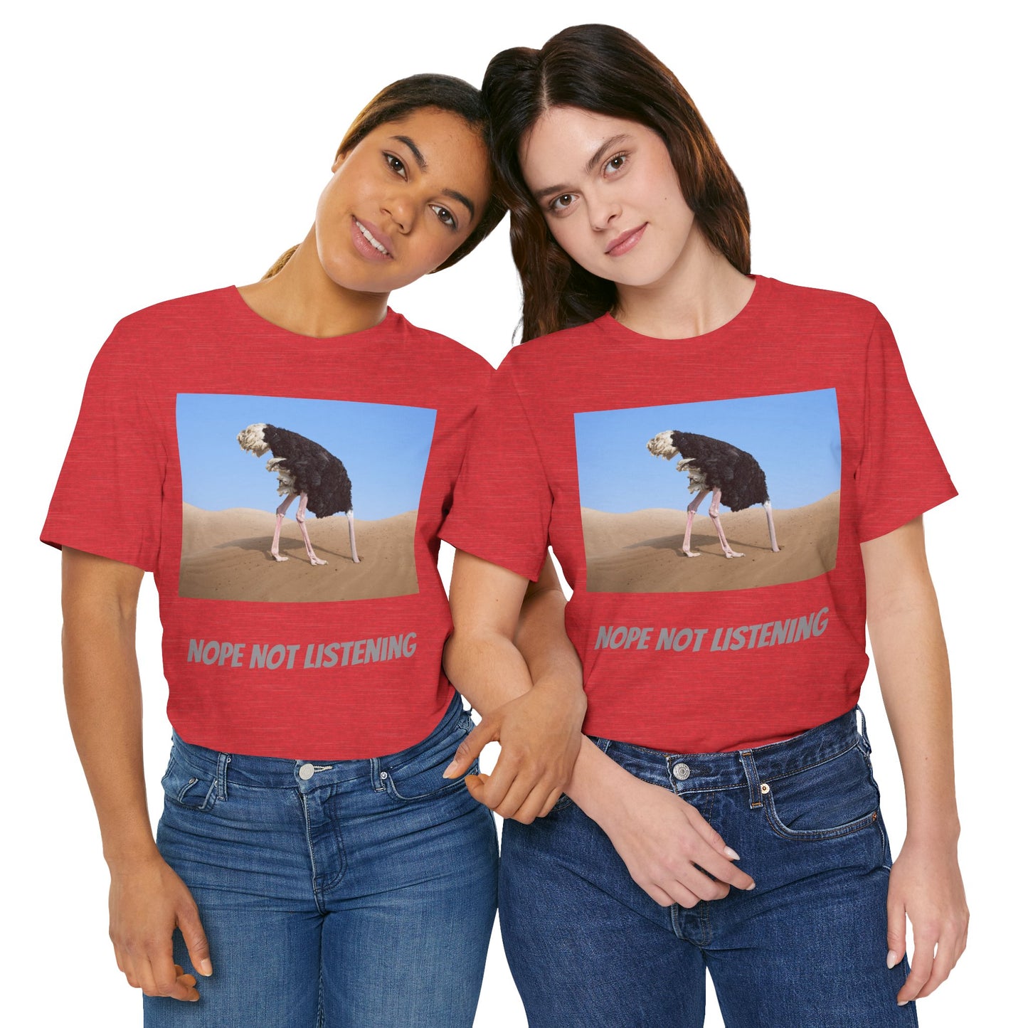 Camiseta avestruz no, no escucho