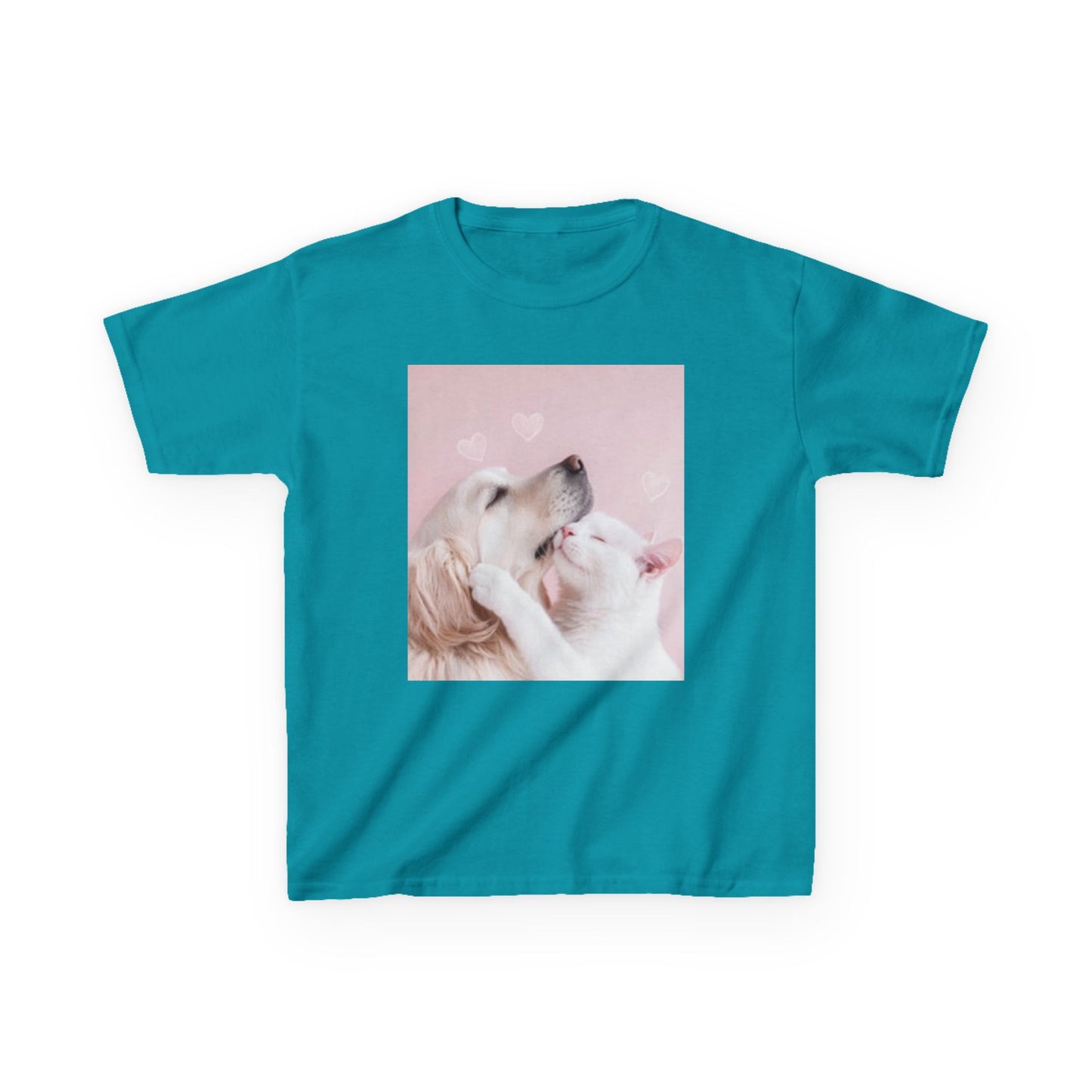 Linda camiseta de algodón grueso para niños con diseño de perro Love: ¡perfecta para San Valentín o para usar todos los días!