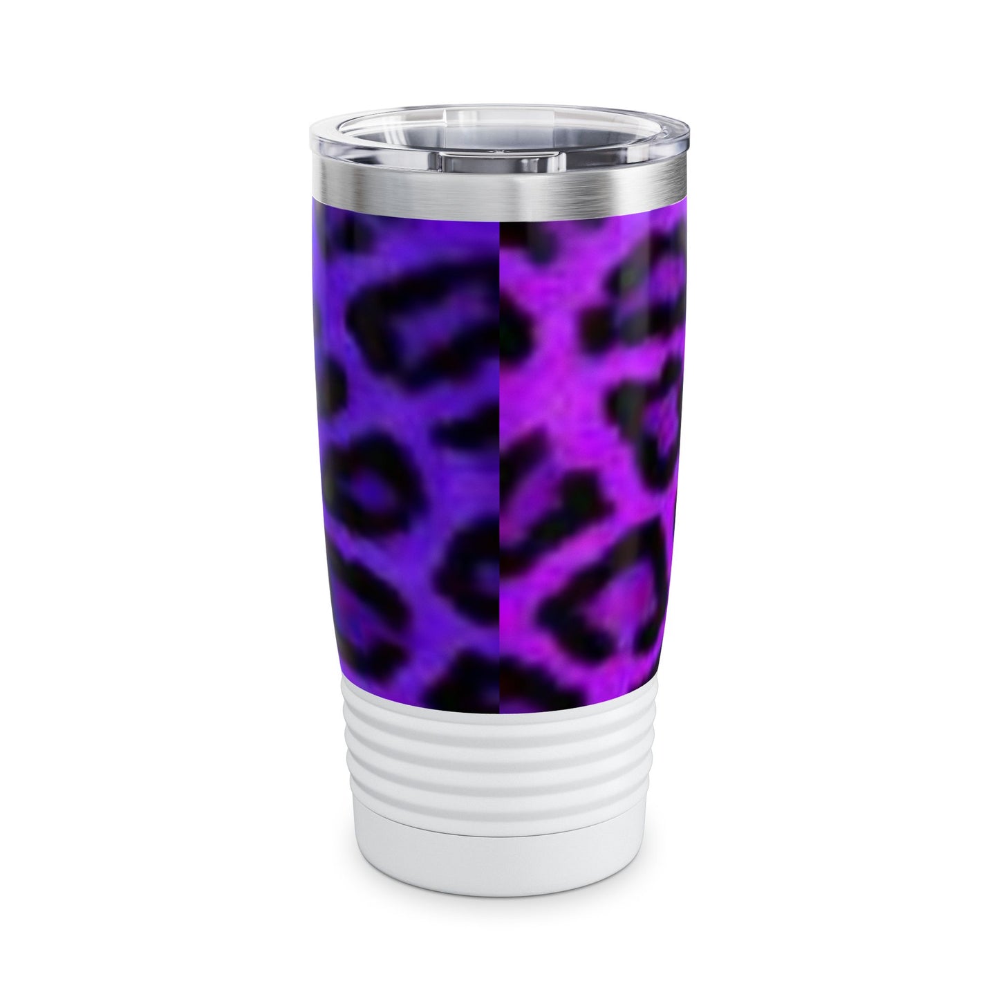 Vaso de cuello redondo de 590 ml con estampado de leopardo feroz: una elegante taza de viaje para un espíritu salvaje
