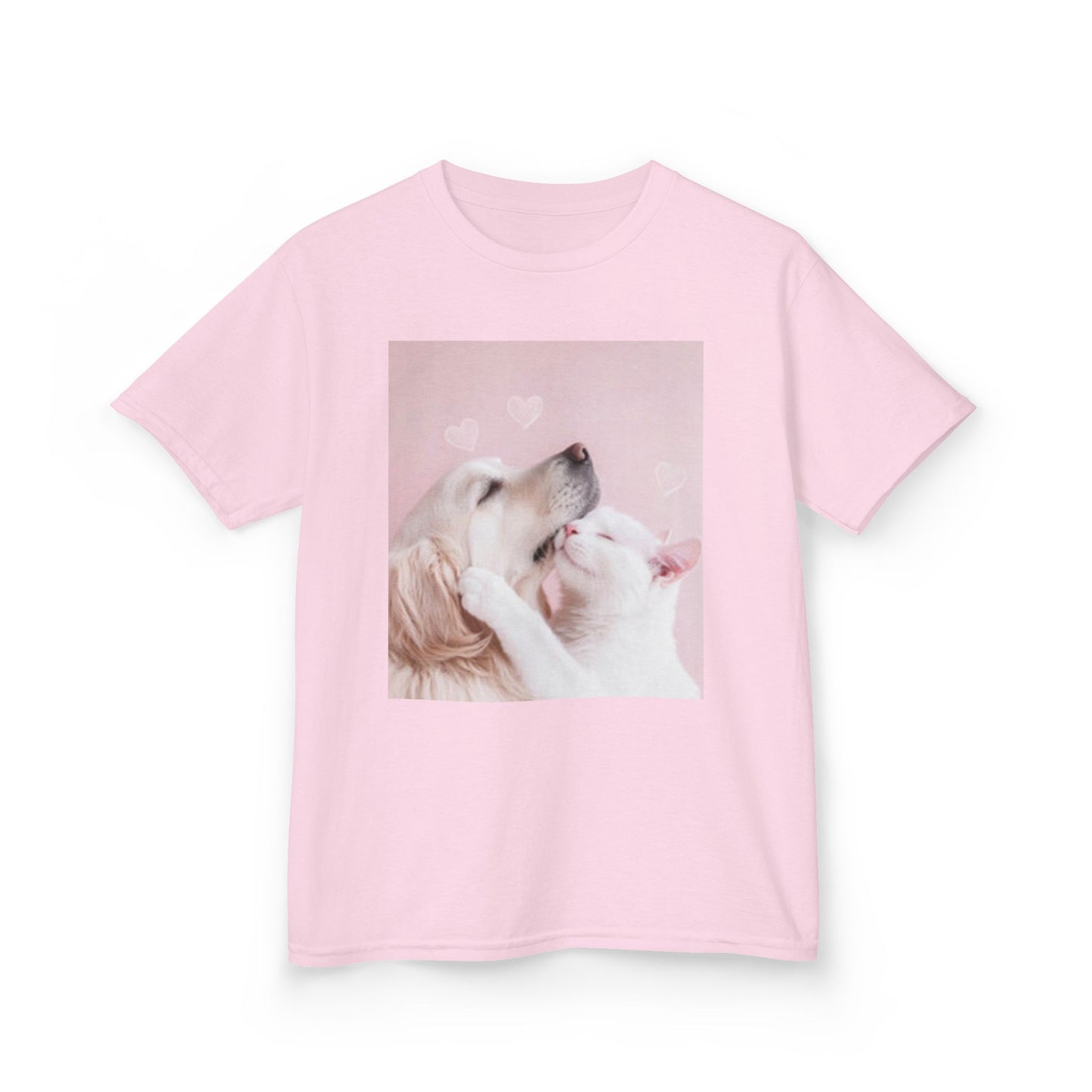Linda camiseta de algodón grueso para niños con diseño de perro Love: ¡perfecta para San Valentín o para usar todos los días!