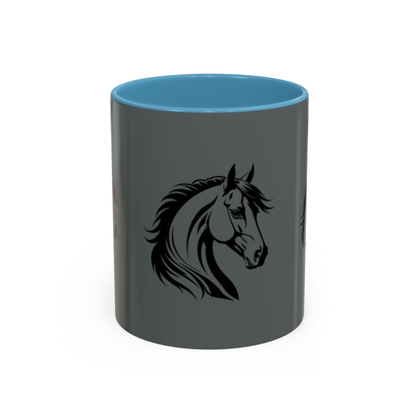 Taza de café con detalles de caballos majestuosos: perfecta para amantes de la equitación y los animales.