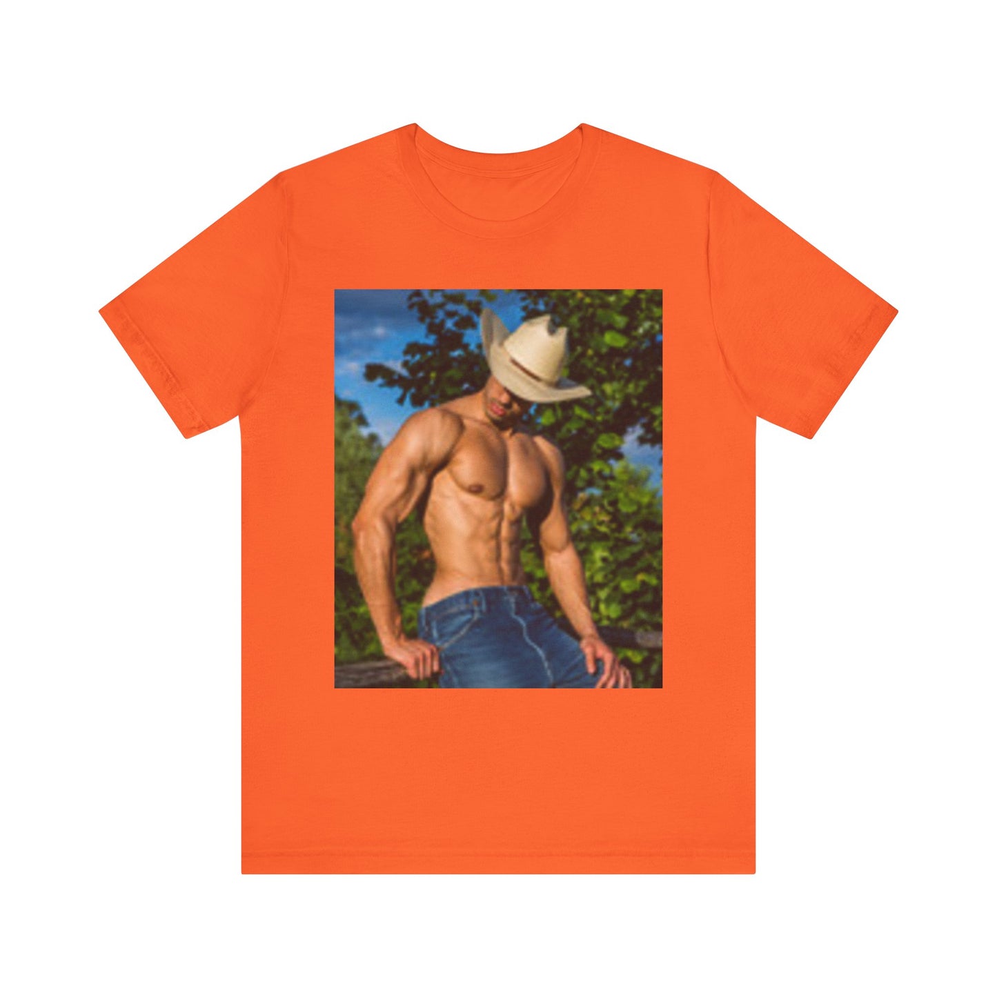 Guapo vaquero con músculos camiseta de mujer ¡ME ENCANTA, ME ENCANTA, ME ENCANTA!