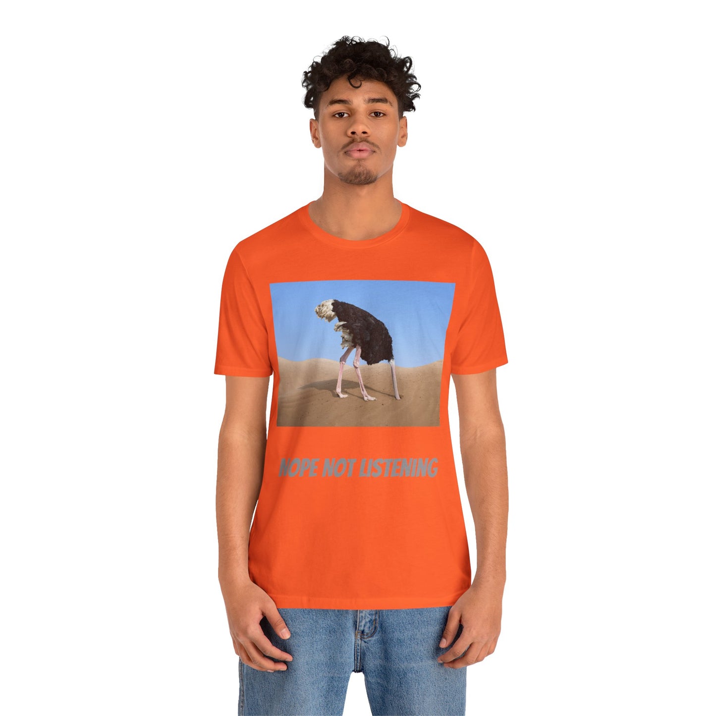 Camiseta avestruz no, no escucho