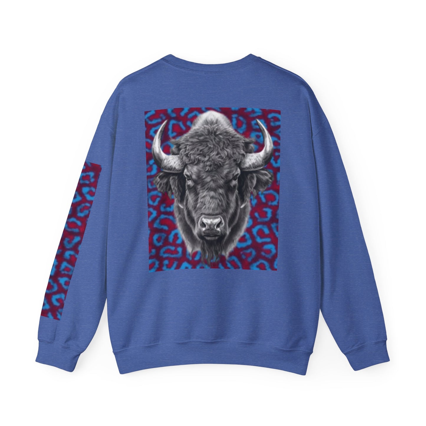 Sudadera unisex de cuello redondo con diseño de búfalo llamativo: perfecta para amantes de la naturaleza