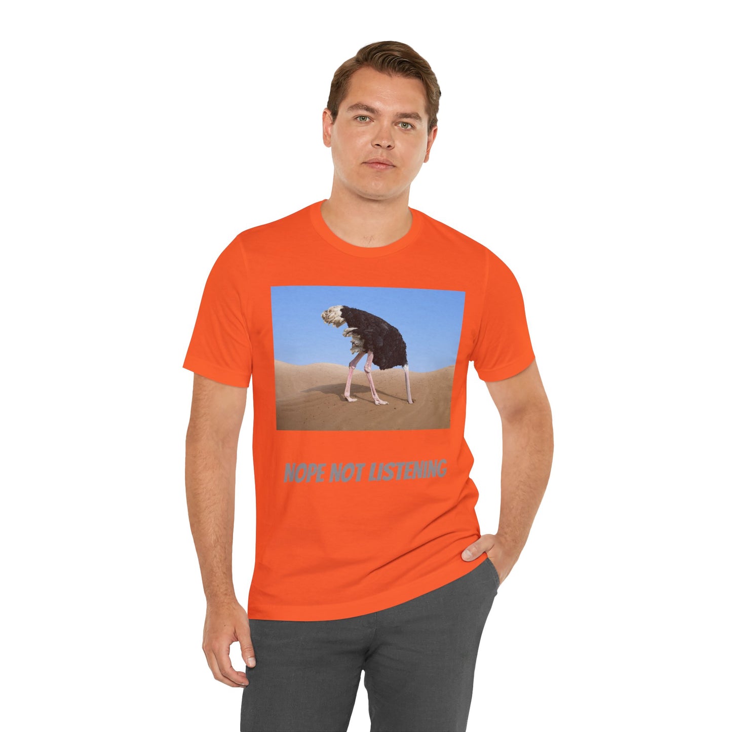Camiseta avestruz no, no escucho