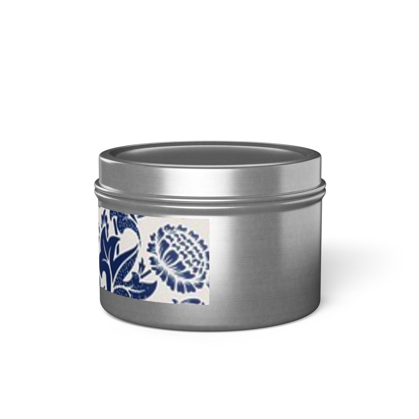 Velas en lata con flores azules y aromas fabulosos