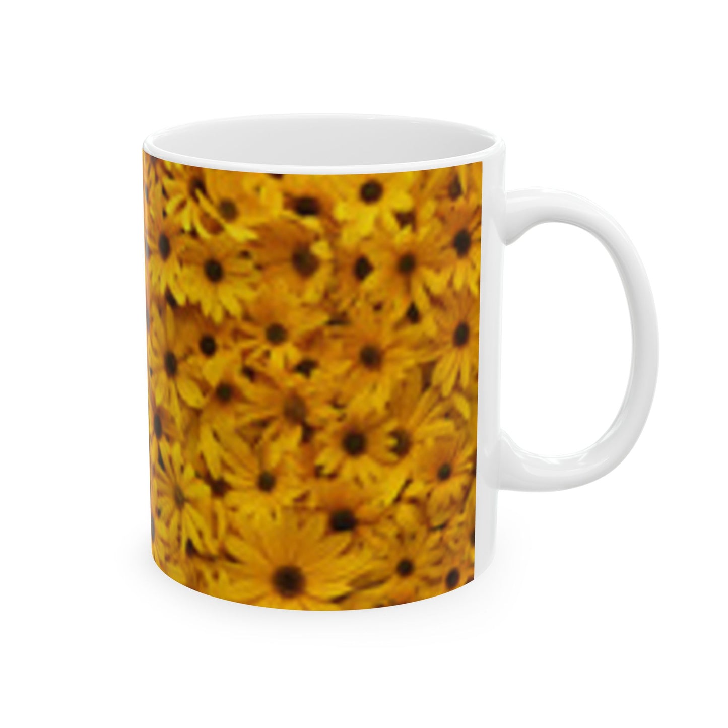 Taza de cerámica con flores brillantes - Taza de café de 11 oz y 15 oz