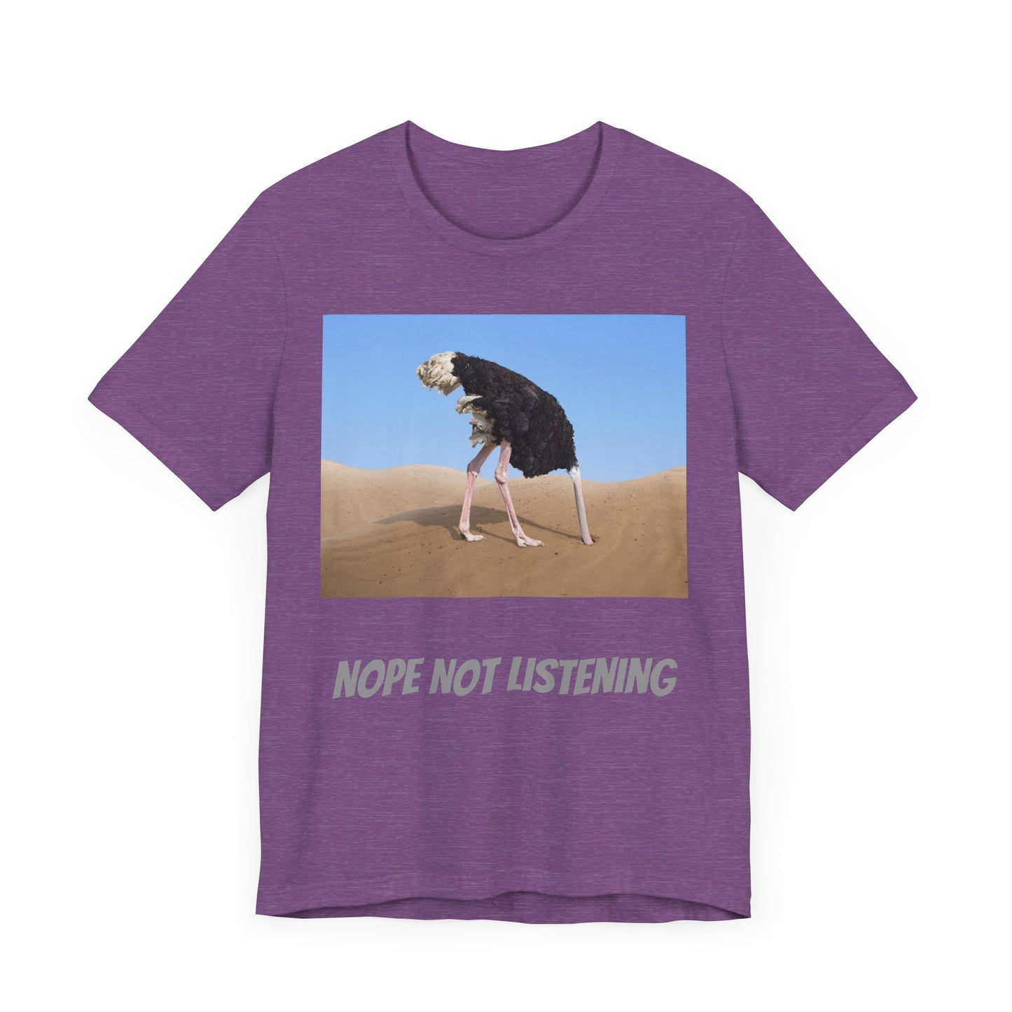 Camiseta avestruz no, no escucho