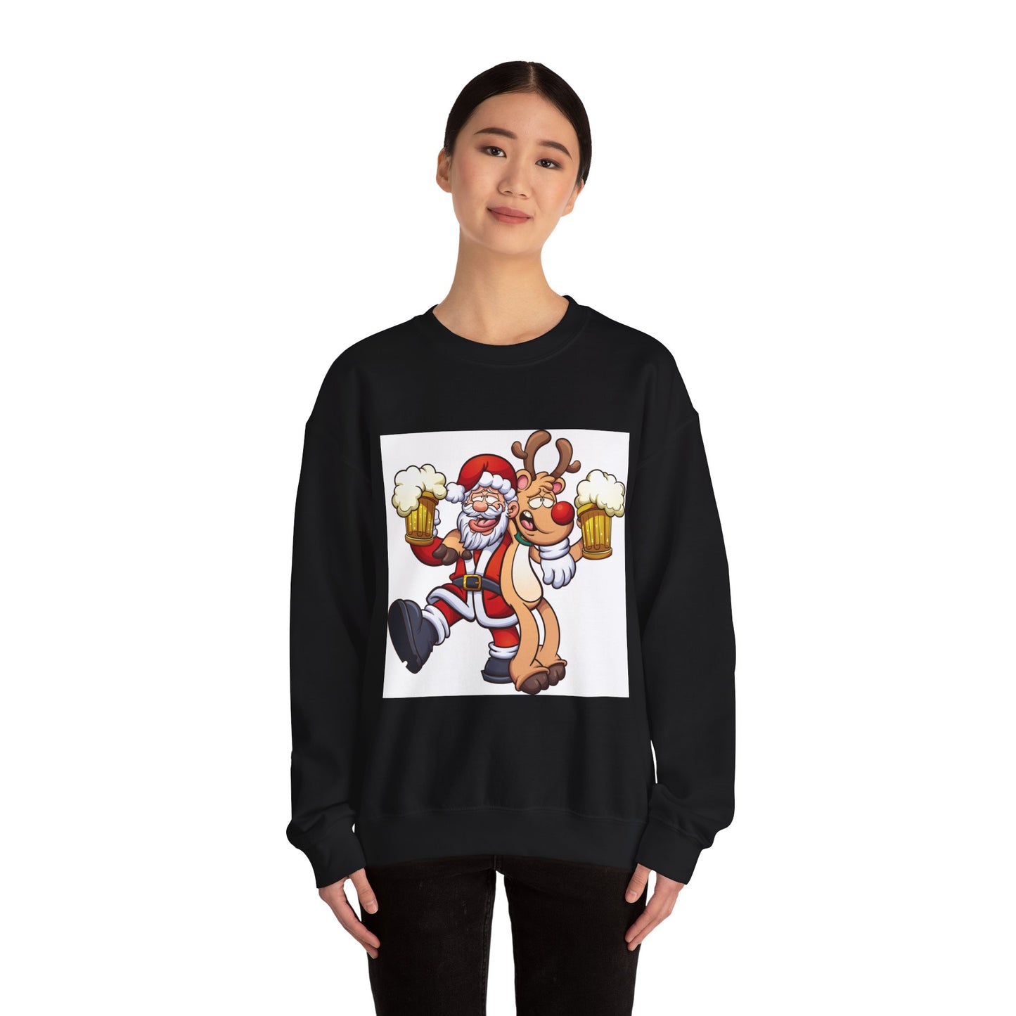 Sudadera Papá Noel Reno bebiendo cerveza 🍺