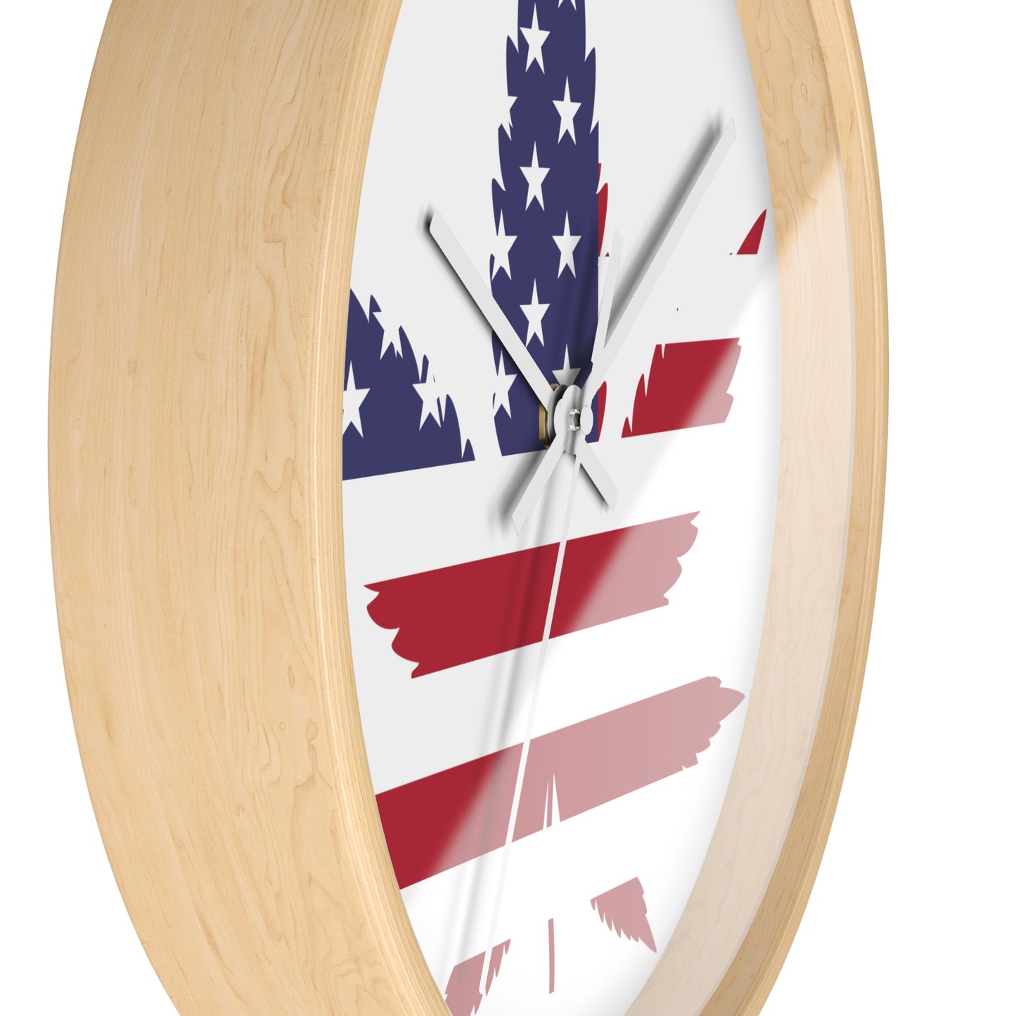 Reloj de pared Hoja de marihuana roja, blanca y azul