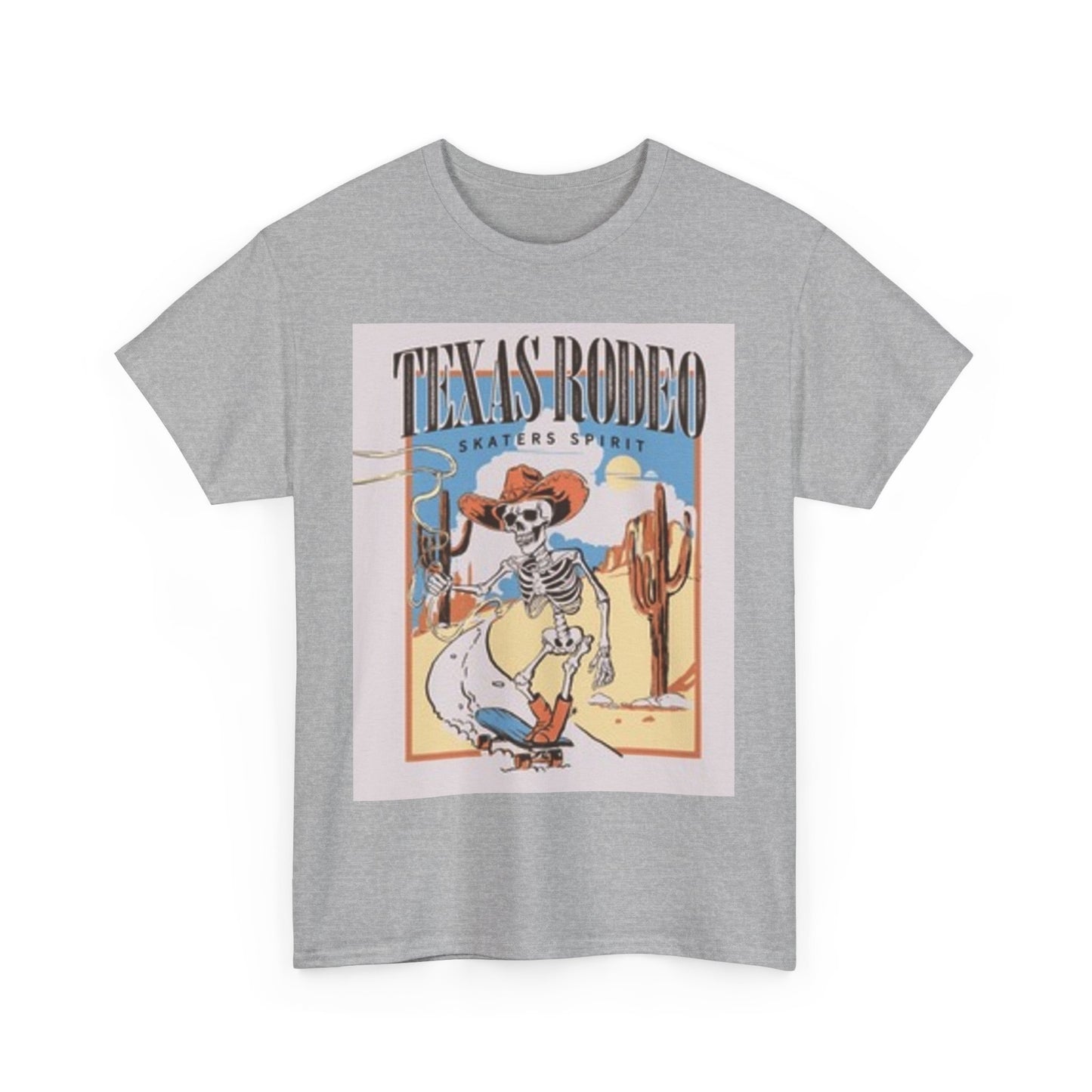 Camiseta unisex de algodón grueso de Texas Rodeo - Diseño de esqueleto
