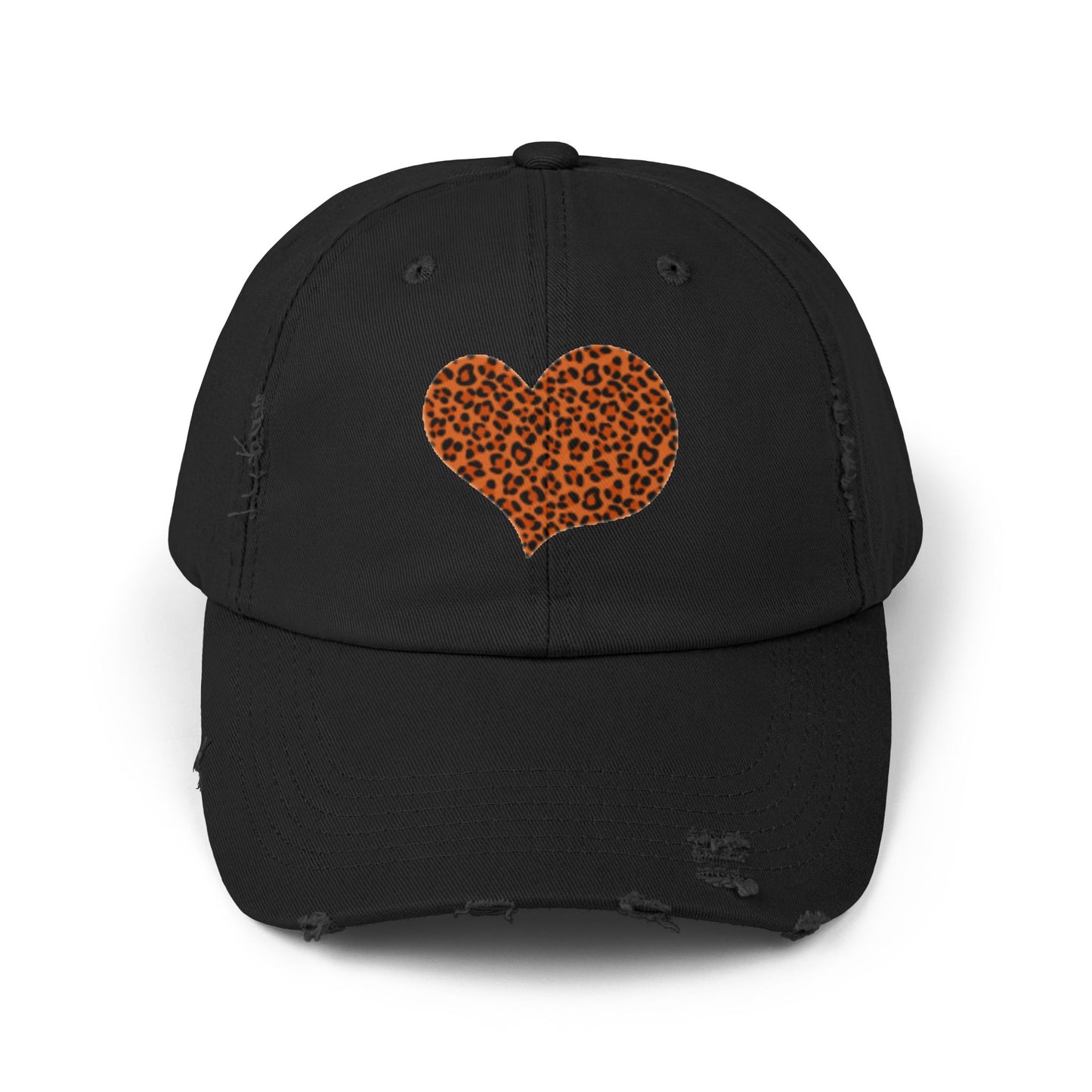 Gorra unisex con estampado de leopardo y corazón: un accesorio informal de moda para cualquier ocasión.