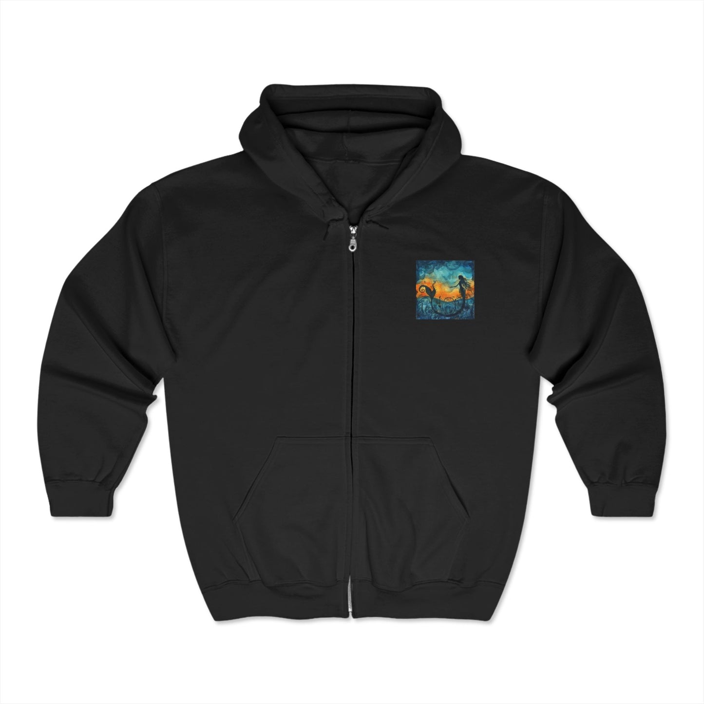 Full Zip Hooded Sweatshirt Mermaid Ocean