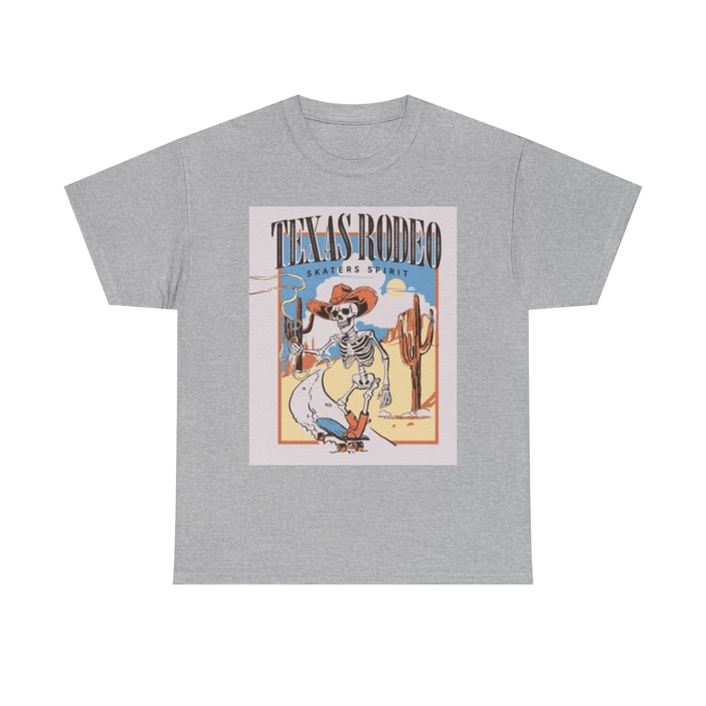 Camiseta unisex de algodón grueso de Texas Rodeo - Diseño de esqueleto