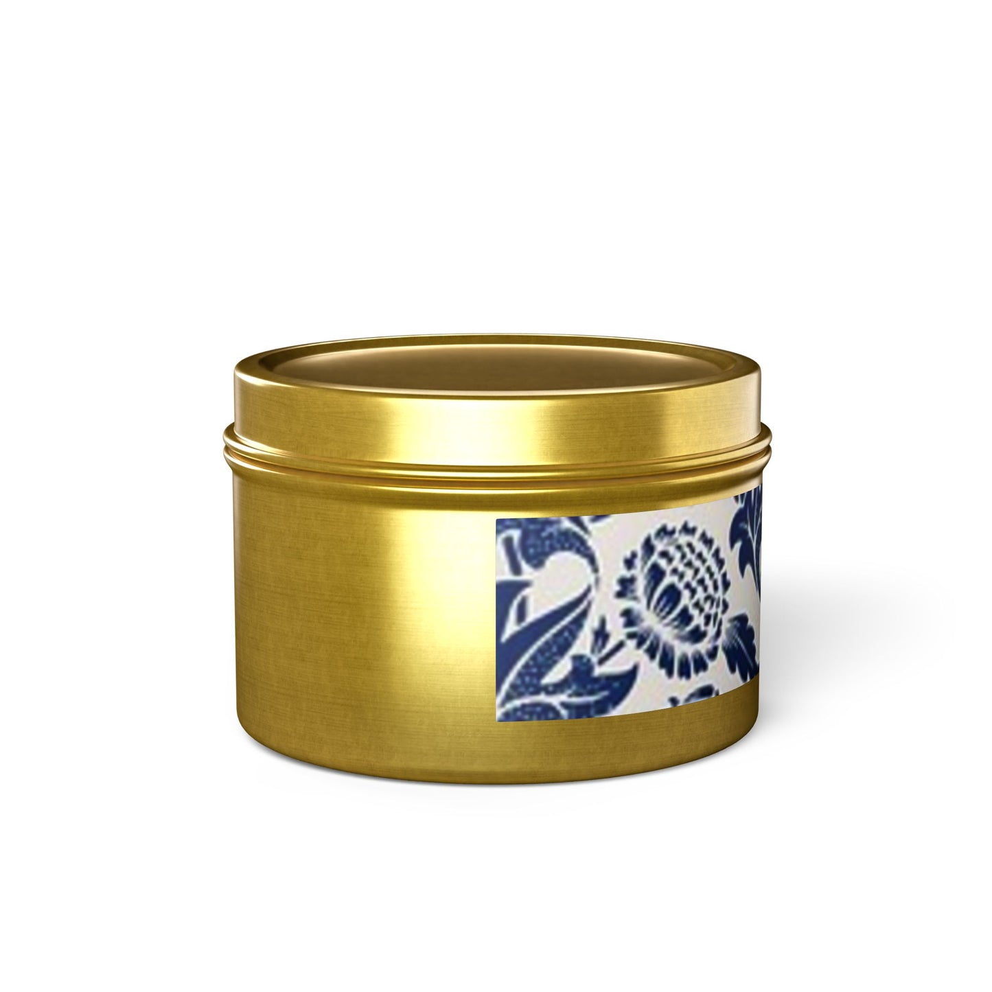 Velas en lata con flores azules y aromas fabulosos