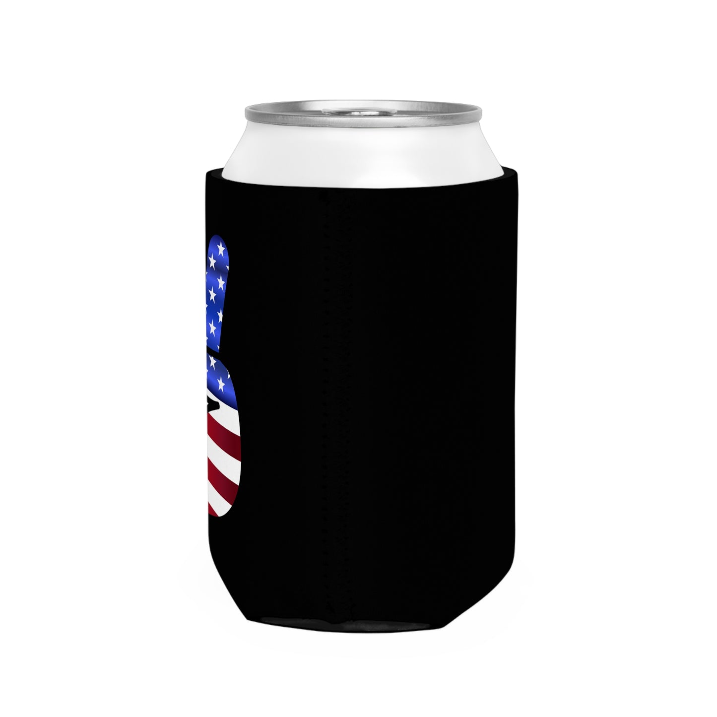 Funda térmica para latas con el símbolo de la paz, color rojo, blanco y azul. ¡Vamos a una fiesta!