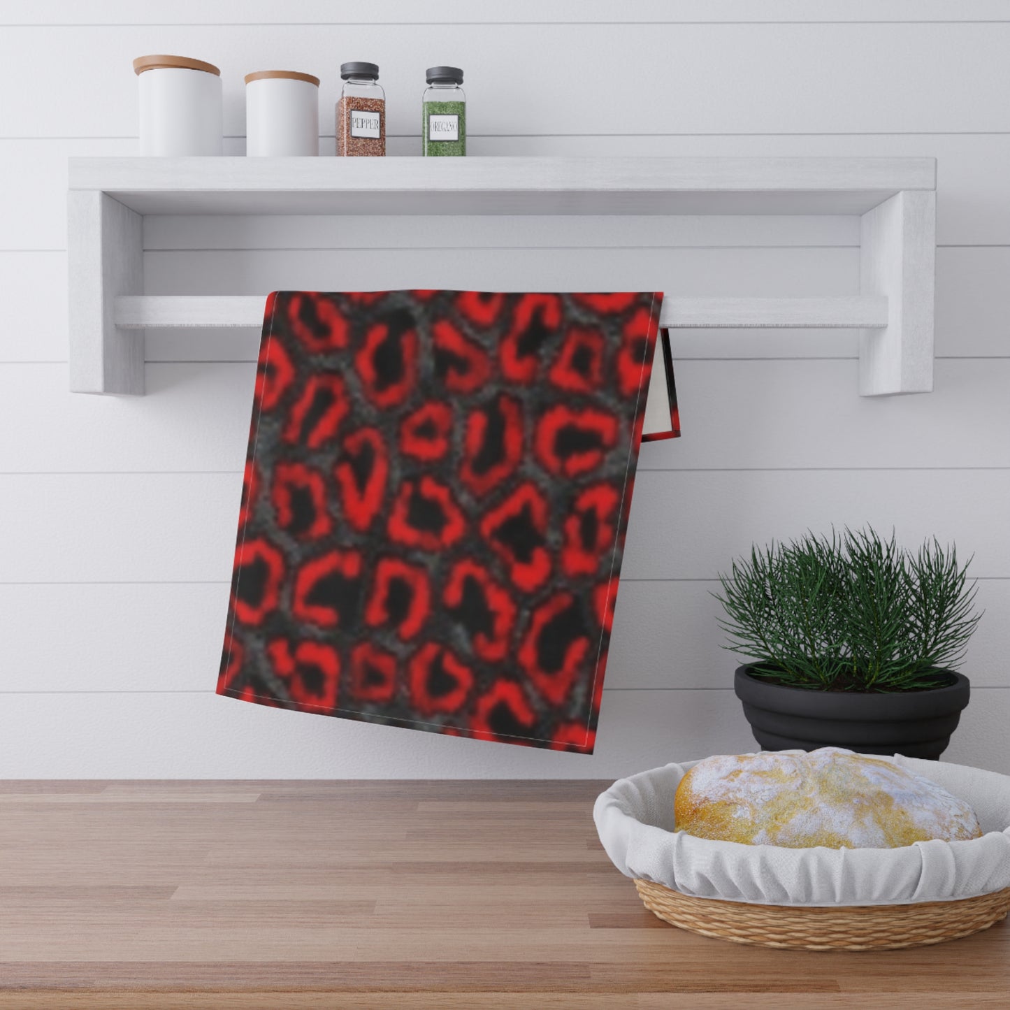 Paños de cocina con estampado de leopardo rojo intenso: decoración de cocina elegante para amantes de la vida silvestre