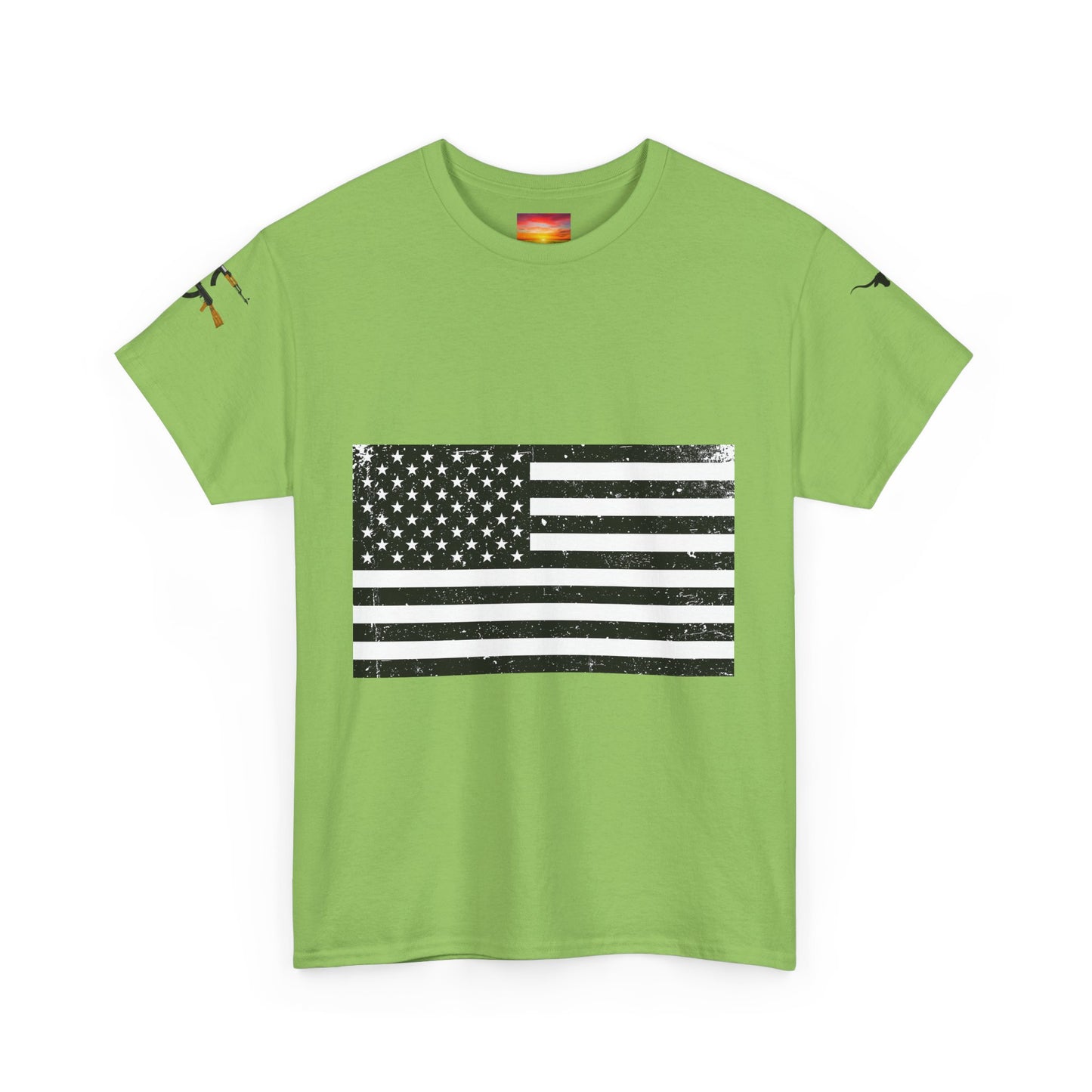 Vintage American Flag Guns Longhorn Sunset T-shirt
