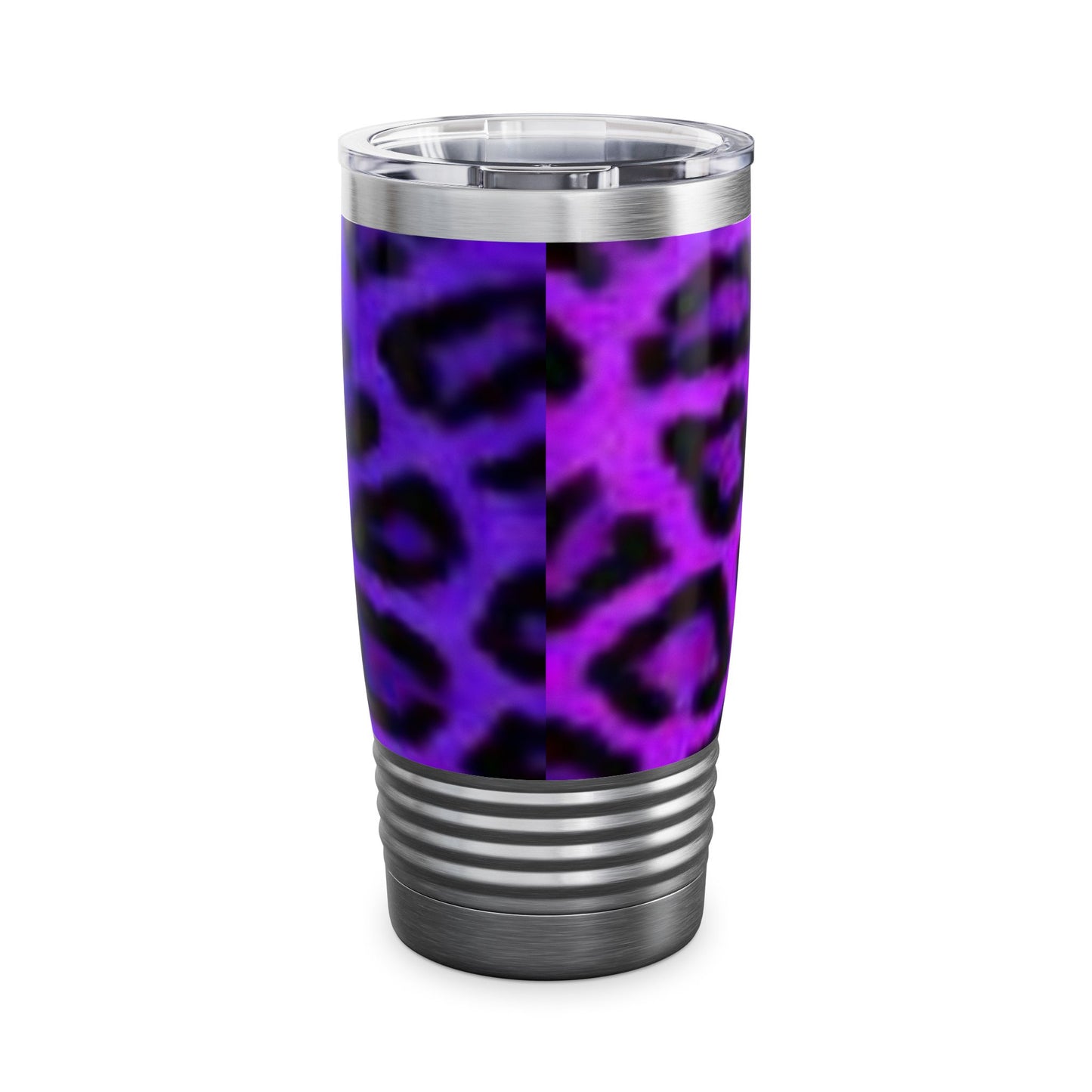 Vaso de cuello redondo de 590 ml con estampado de leopardo feroz: una elegante taza de viaje para un espíritu salvaje