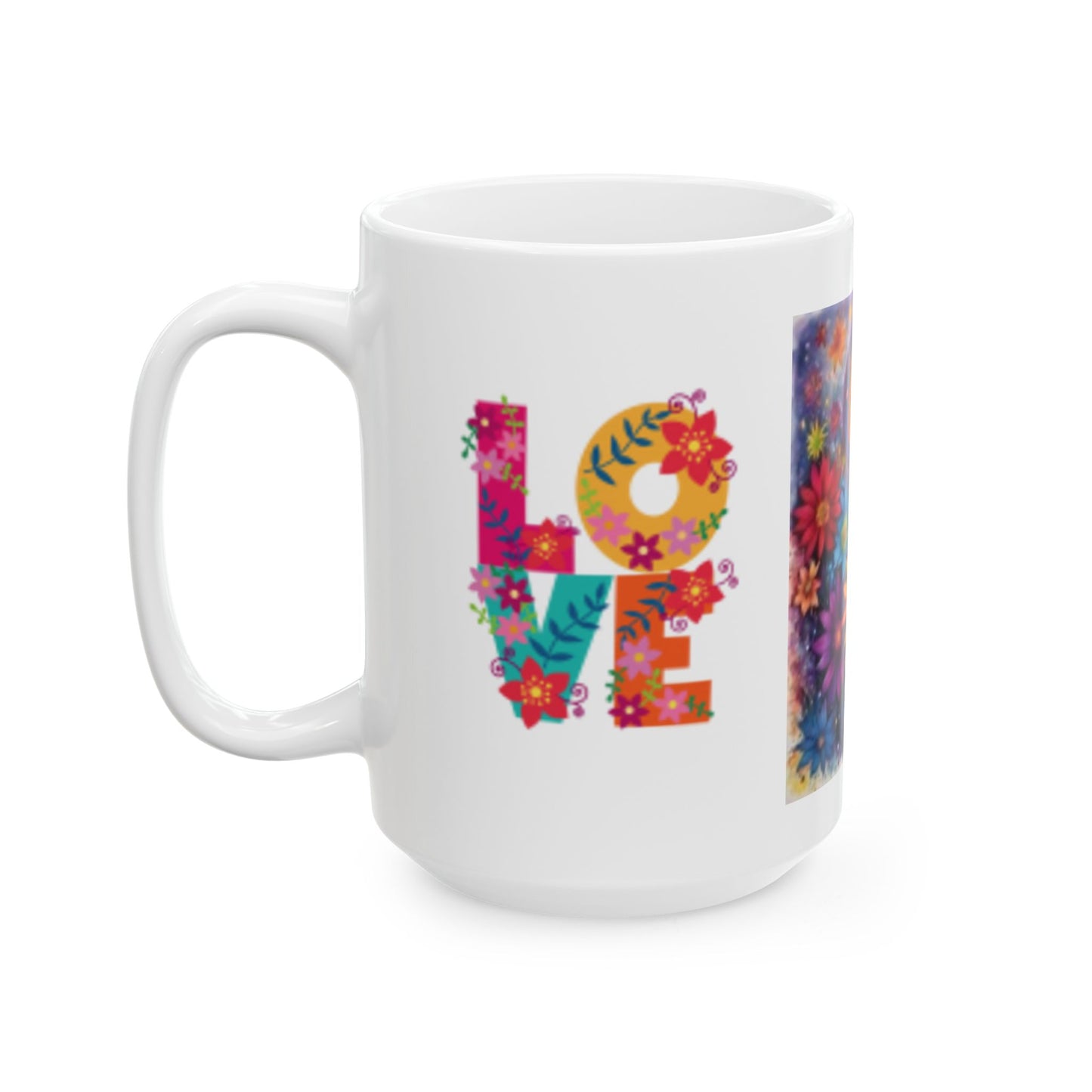 Taza de cerámica con diseño floral arcoíris de colores (325 ml y 433 ml), regalo perfecto para los amantes de la naturaleza.