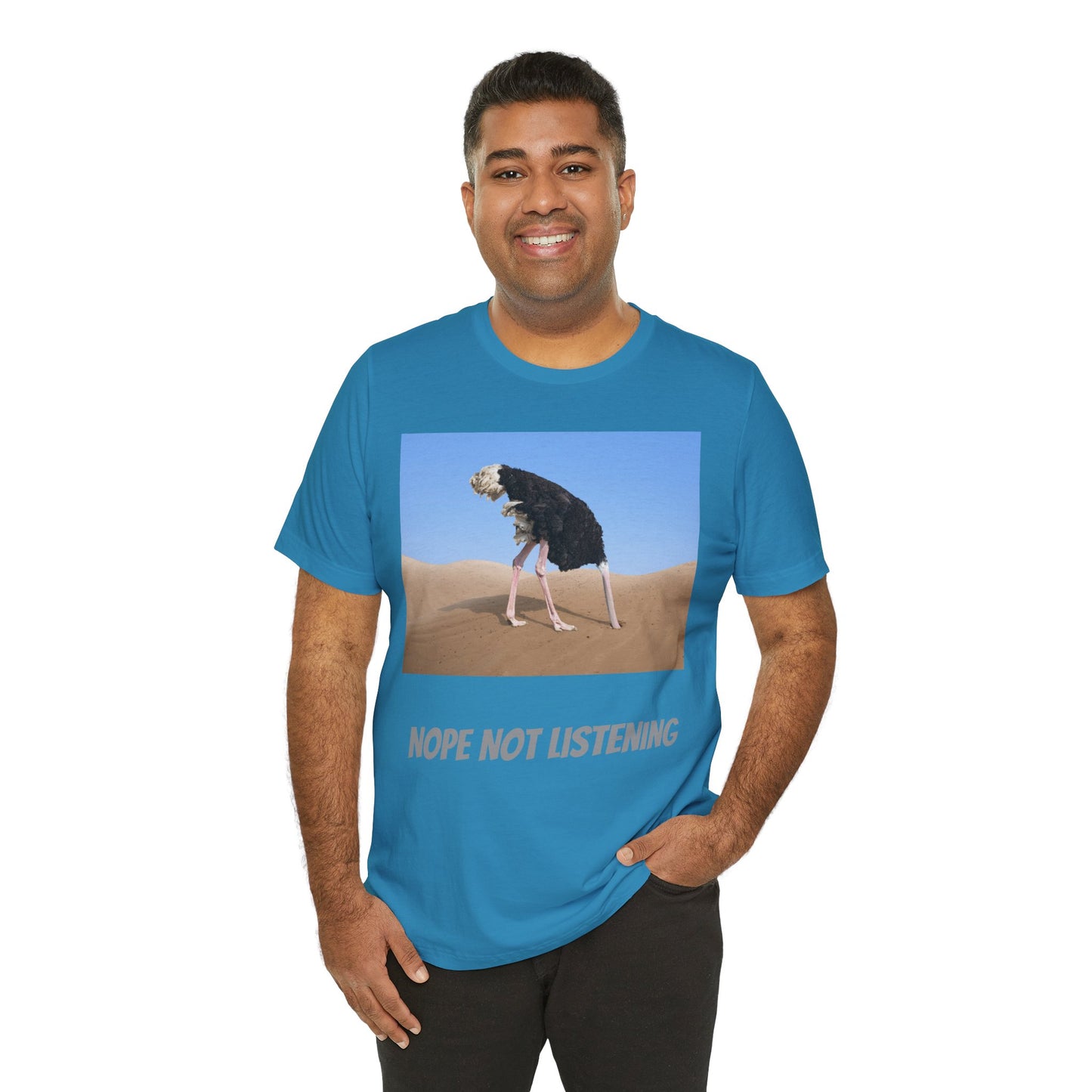 Camiseta avestruz no, no escucho