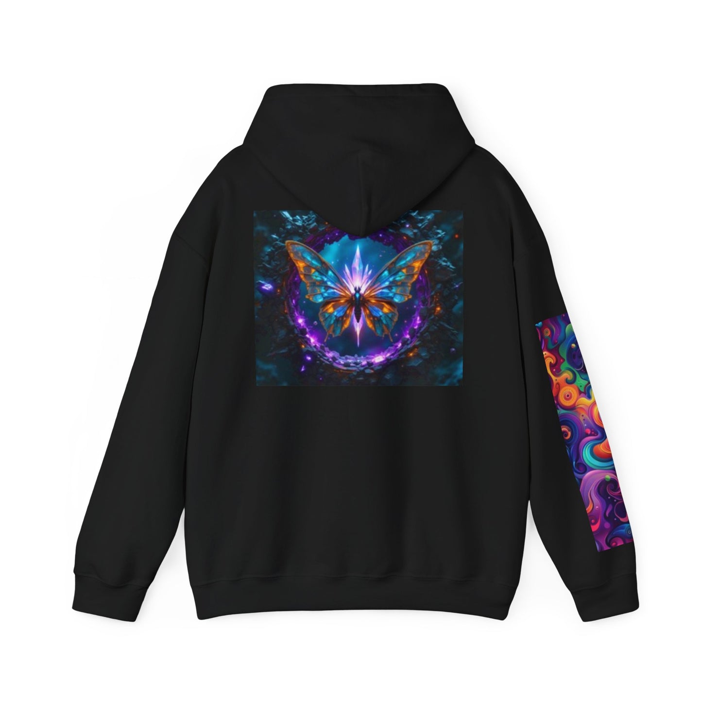 Sudadera con capucha y estampado de mariposas de colores | Sudadera unisex de mezcla pesada™