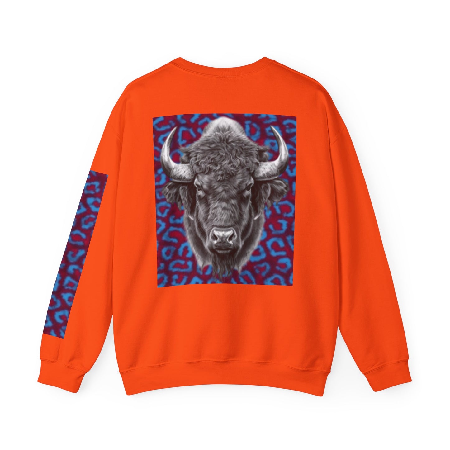 Sudadera unisex de cuello redondo con diseño de búfalo llamativo: perfecta para amantes de la naturaleza