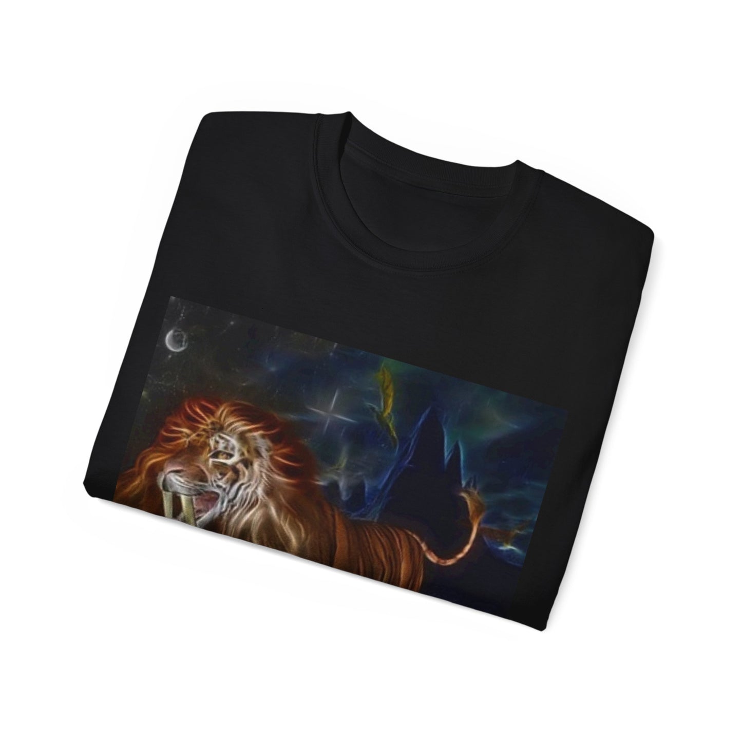 Camiseta unisex de algodón ultra fino con diseño de león mágico