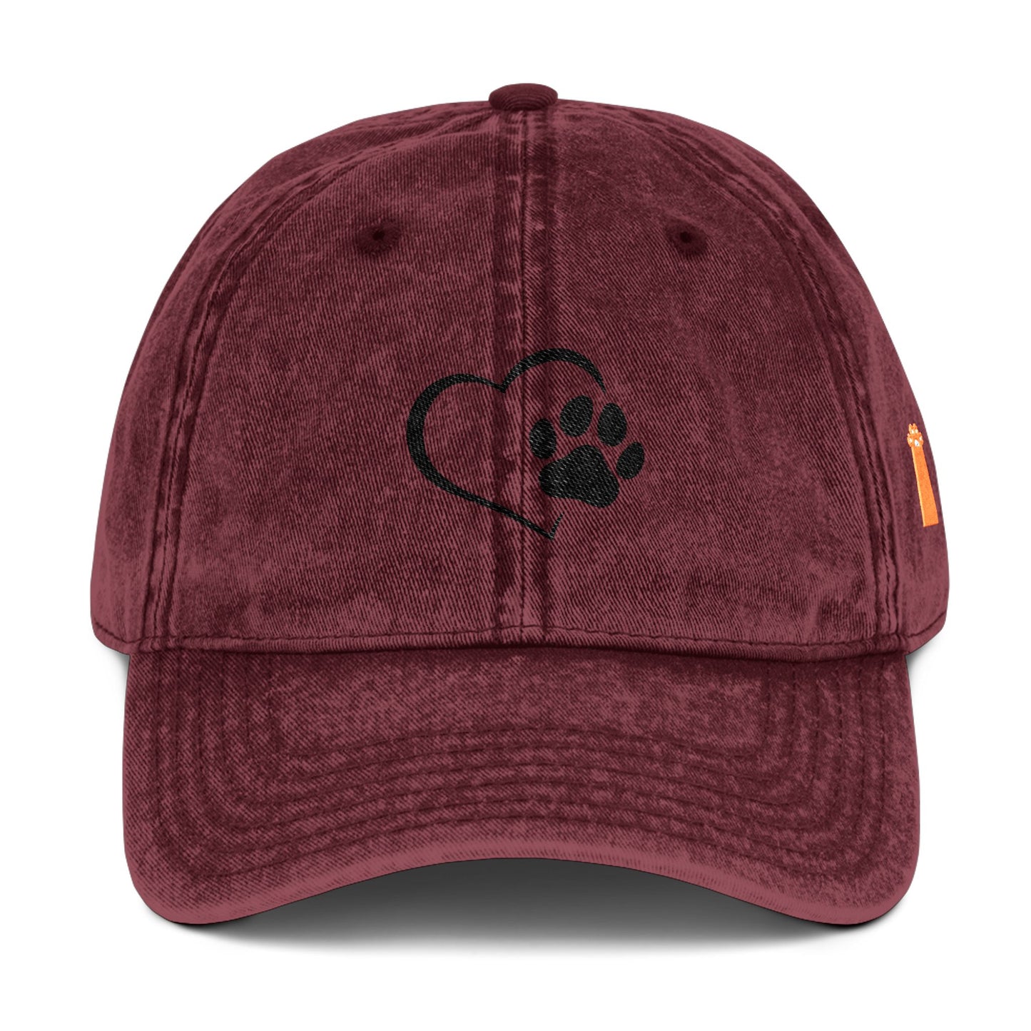 Whimsical Cat Embroidered Vintage Cap Paws Whiskers