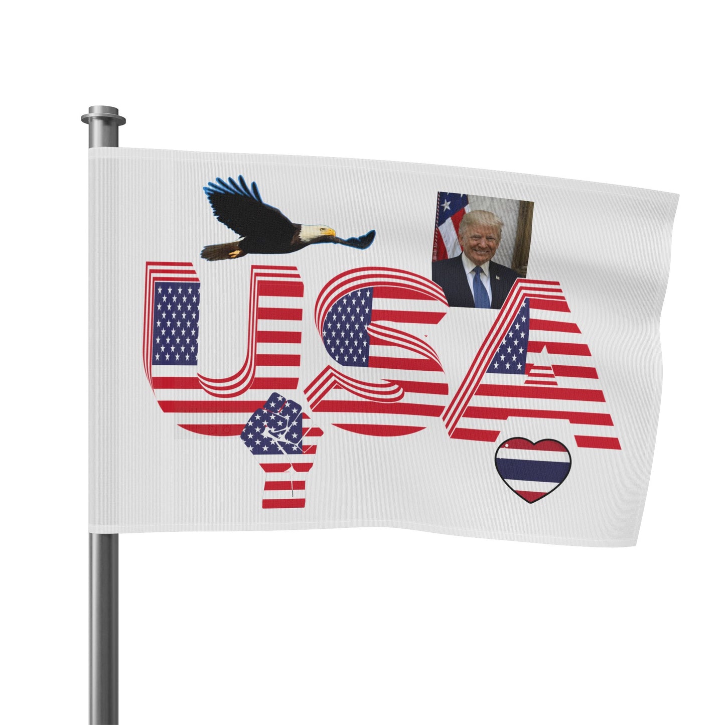 Taza con la bandera patriótica de EE. UU. con diseño de águila y Trump