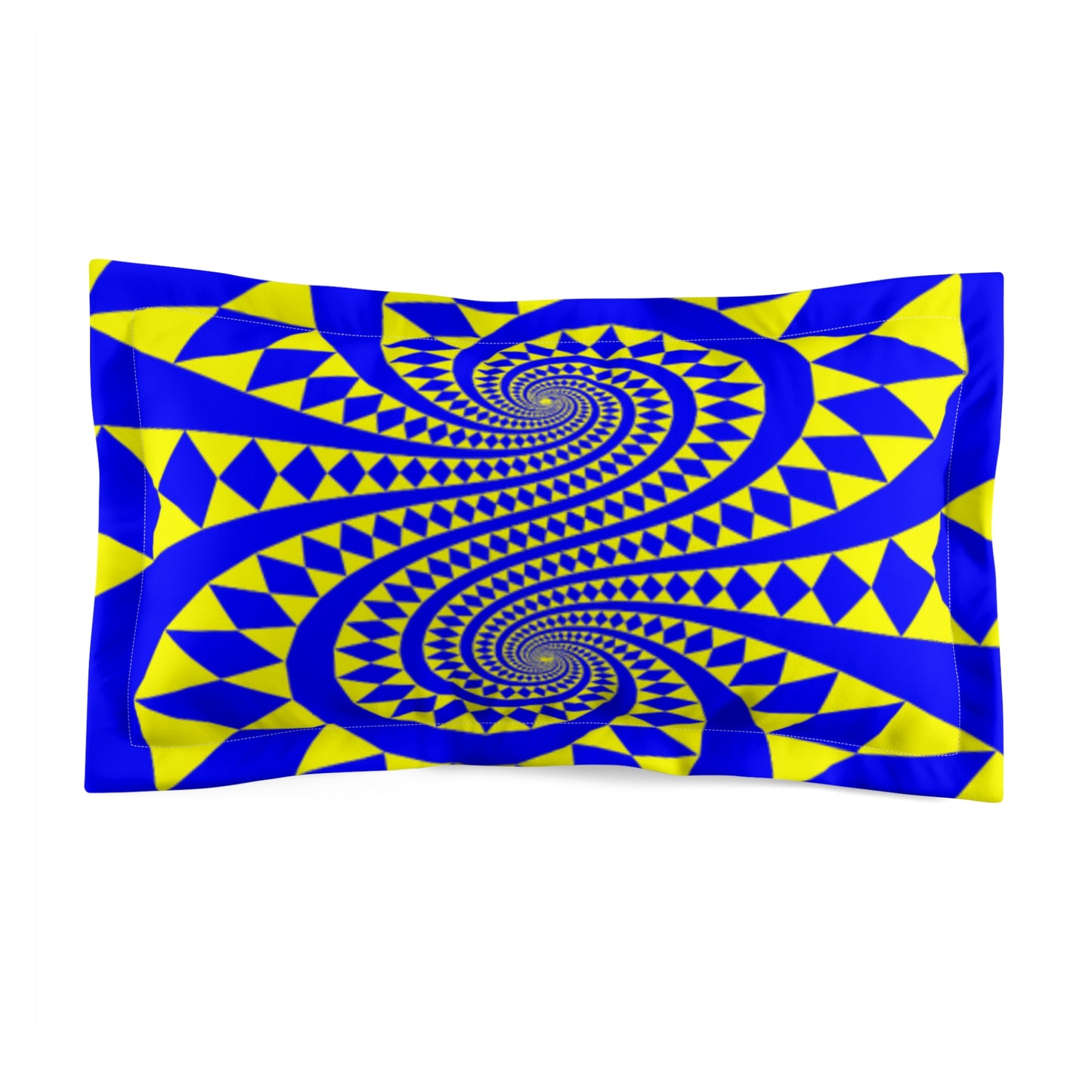 Funda de almohada para almohada tamaño king, diseño elegante en azul y amarillo