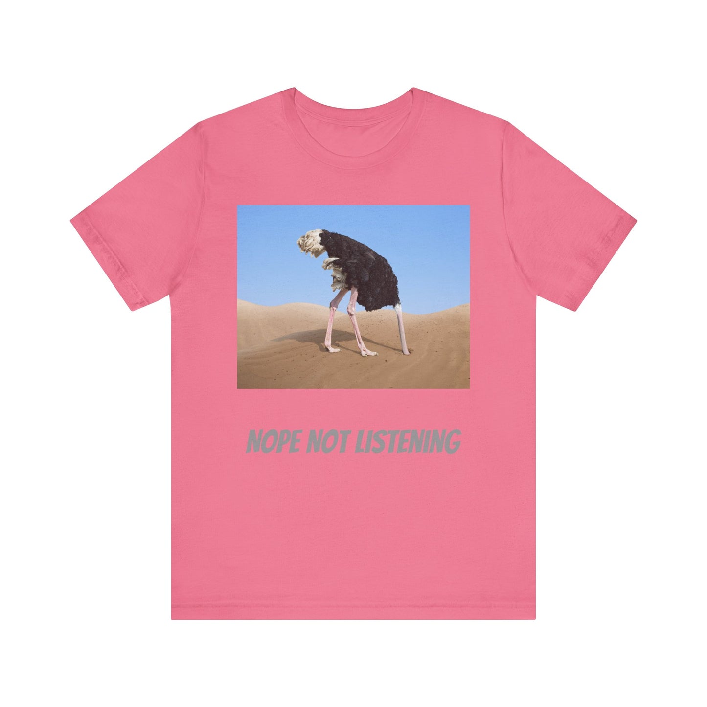 Camiseta avestruz no, no escucho