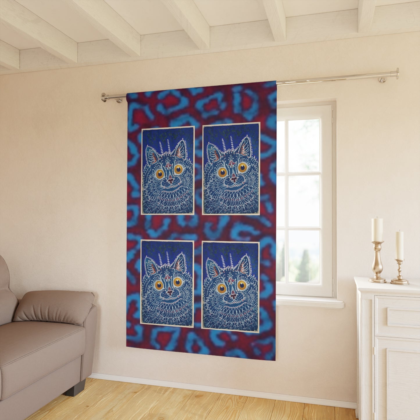 Cortinas con estampado de gatos: decoración colorida para amantes de los animales