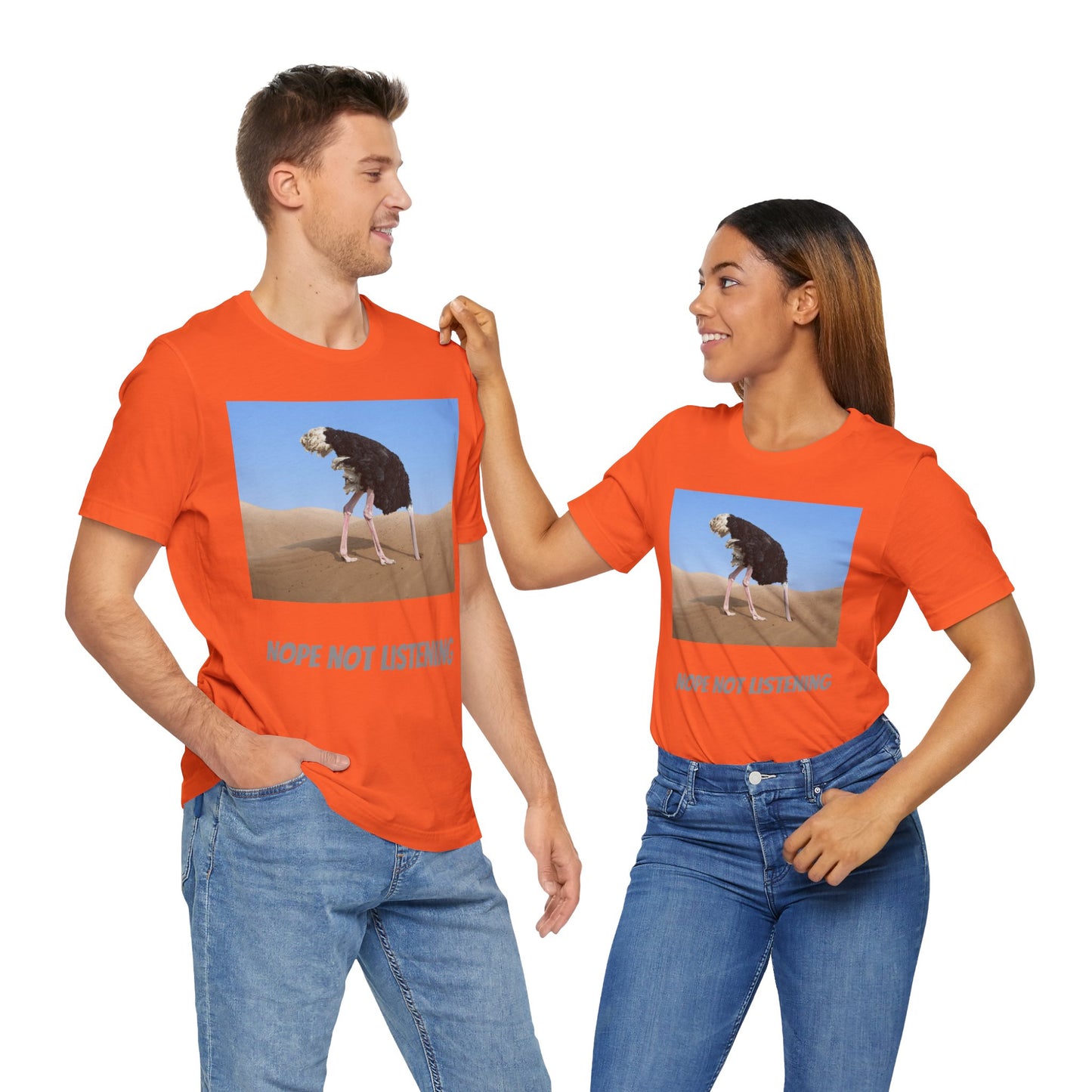 Camiseta avestruz no, no escucho