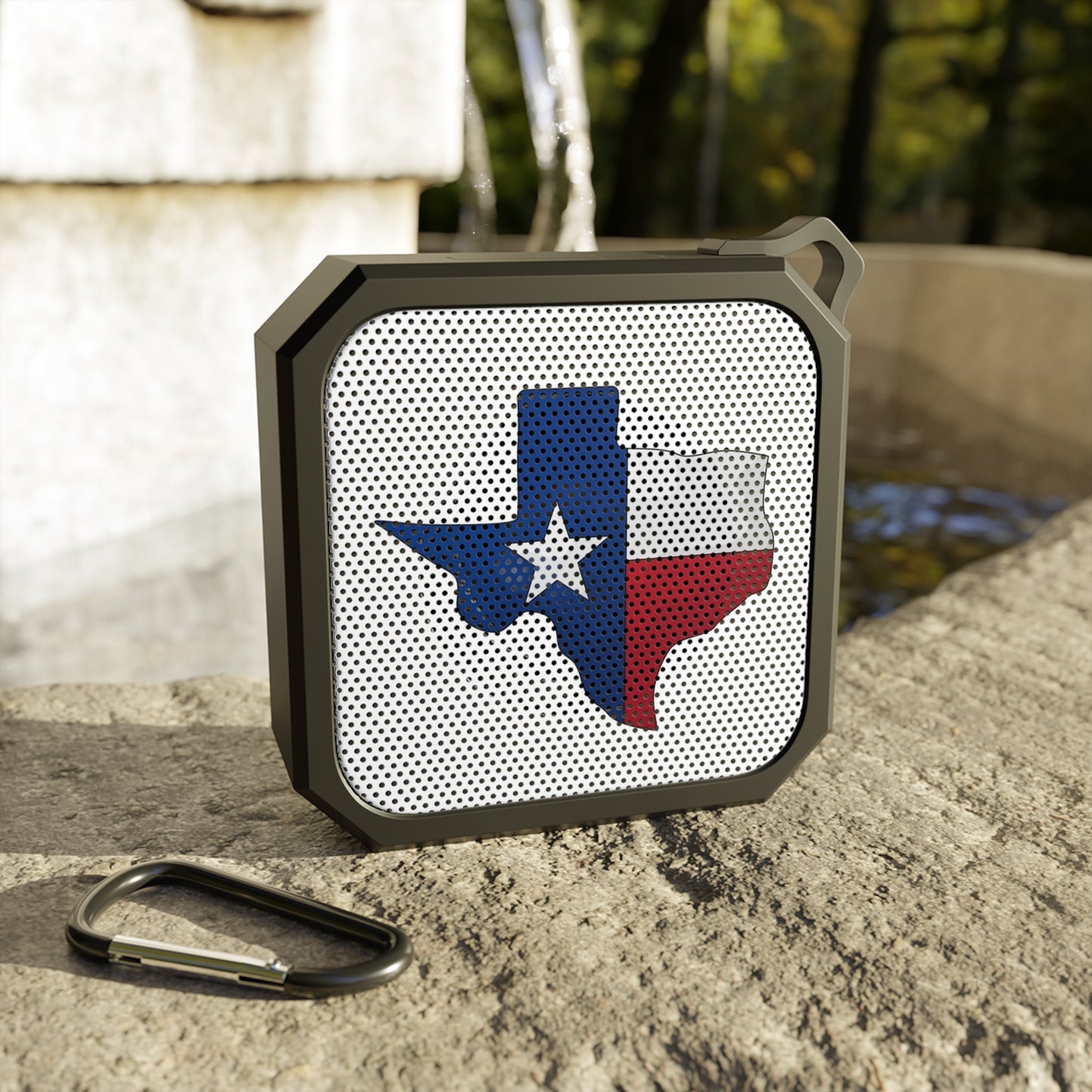 Altavoz Bluetooth impermeable con la bandera de Texas: perfecto para aventuras al aire libre