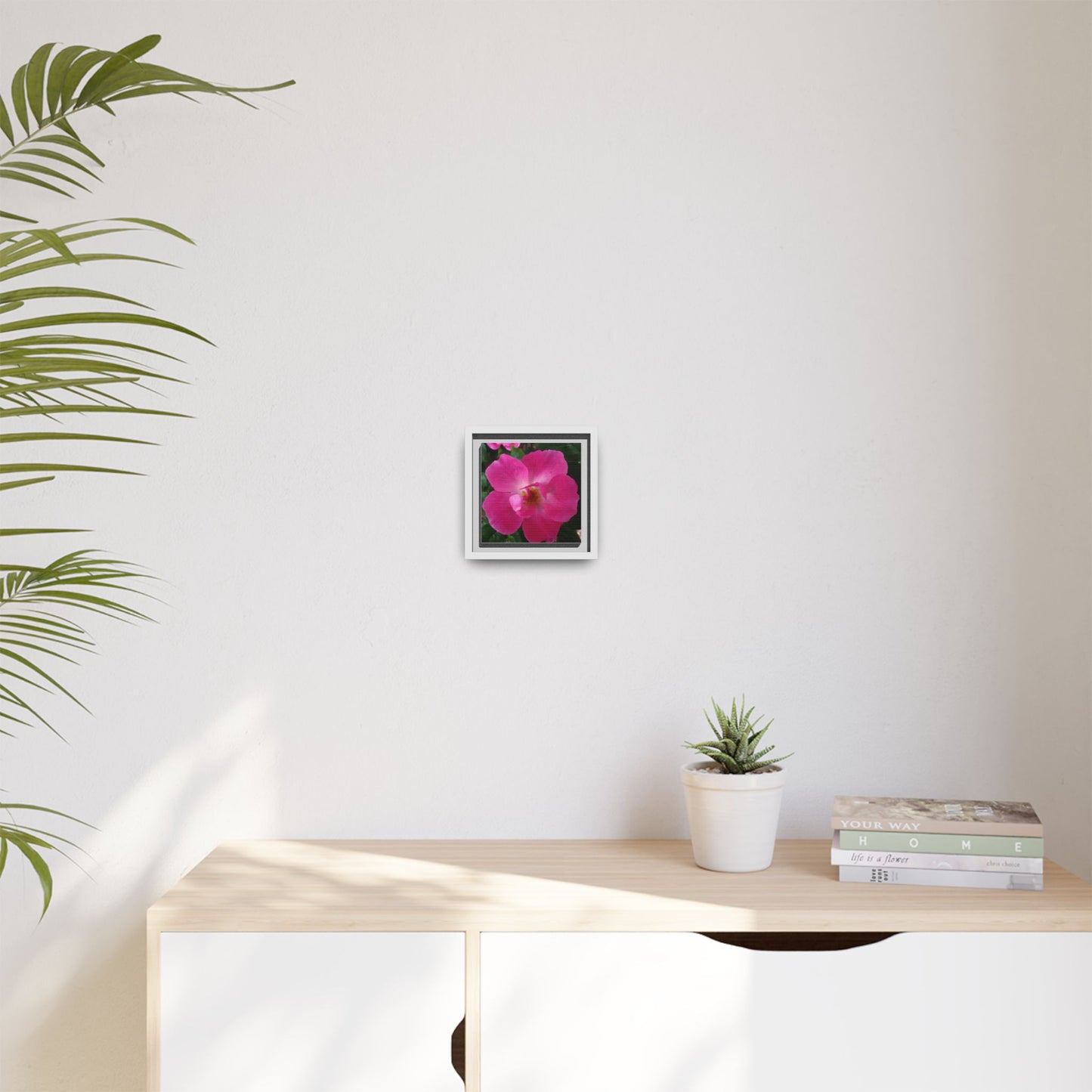 Framed Floral Canvas Art Print | Vibrant Pink Flower Decor, Wall Art for Home, Gift for Her, Mother's Day, Birthday