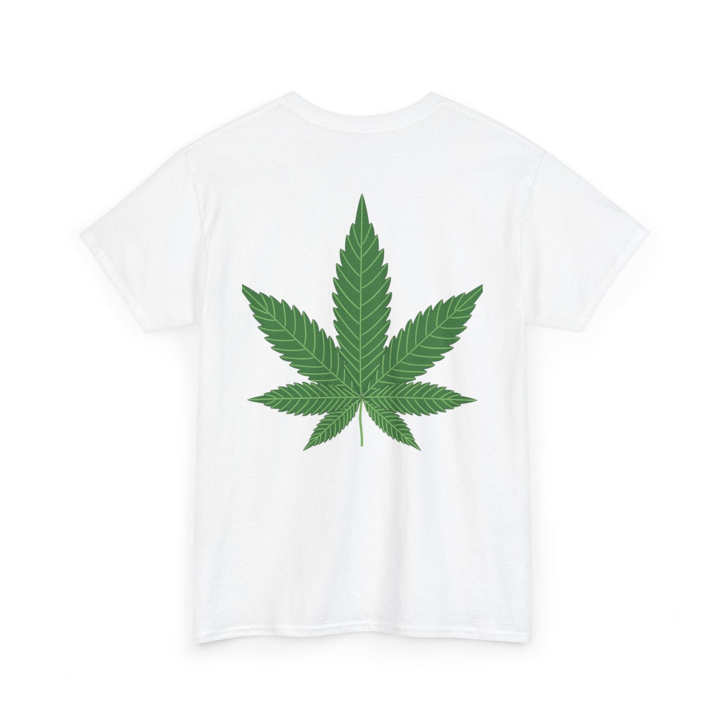 Camiseta unisex de algodón grueso con hojas verdes de cannabis