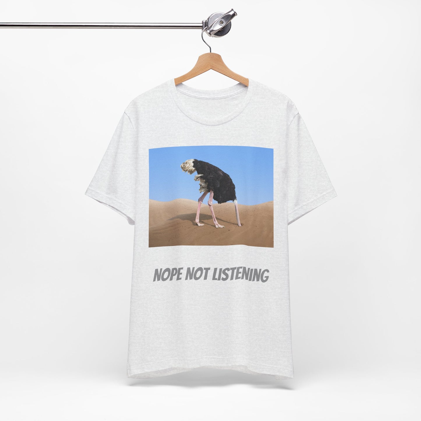 Camiseta avestruz no, no escucho