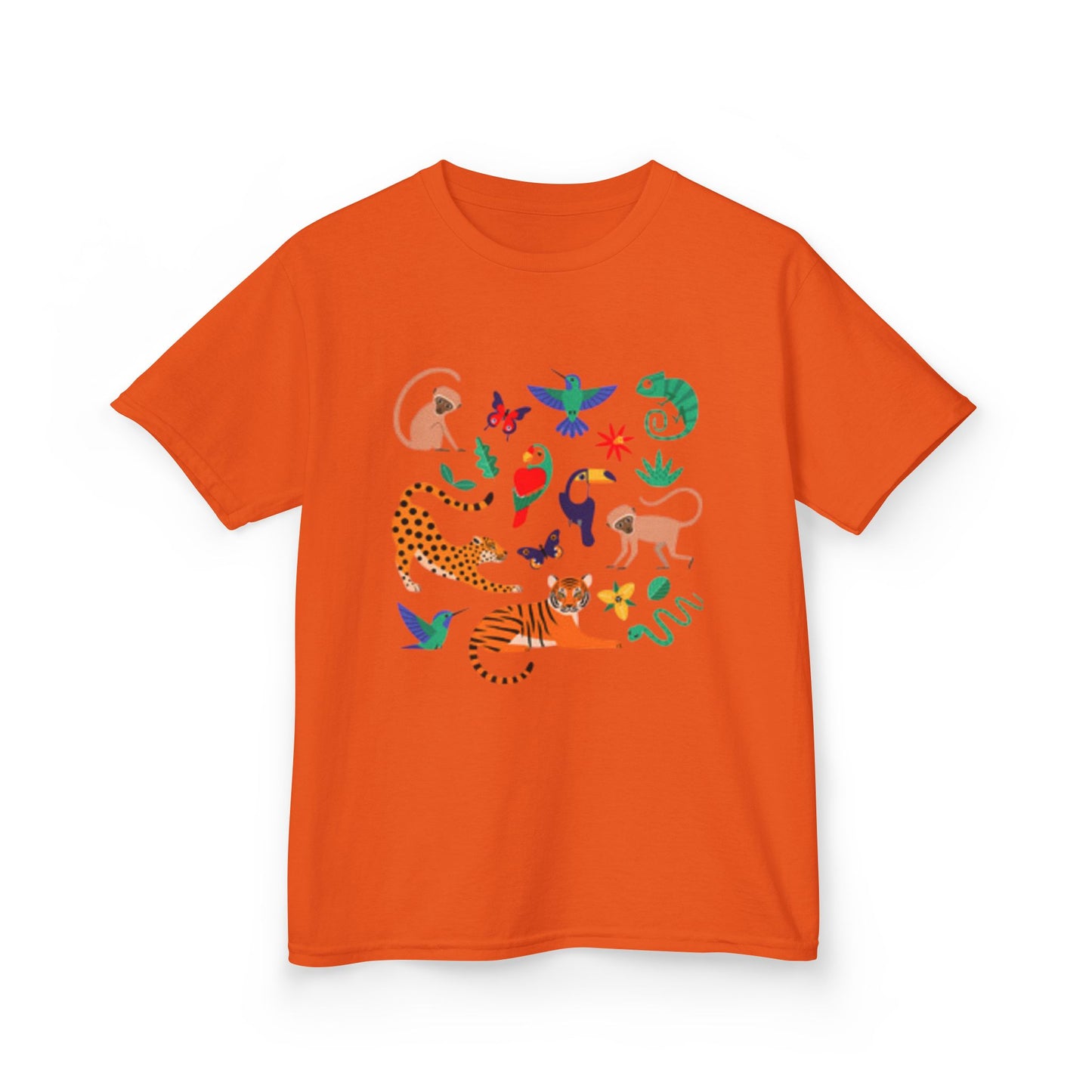 Camiseta infantil de aventura en la jungla: divertida camiseta de algodón con estampado animal