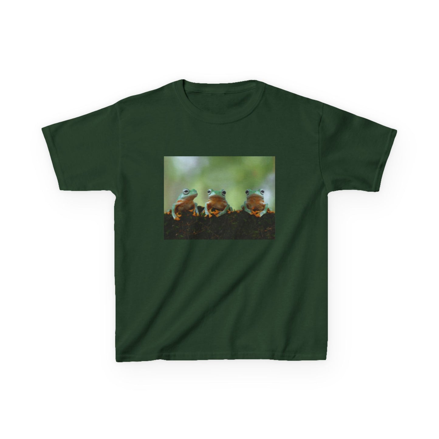 Camiseta infantil de algodón grueso con diseño de rana juguetona: un bonito diseño natural para jóvenes aventureros