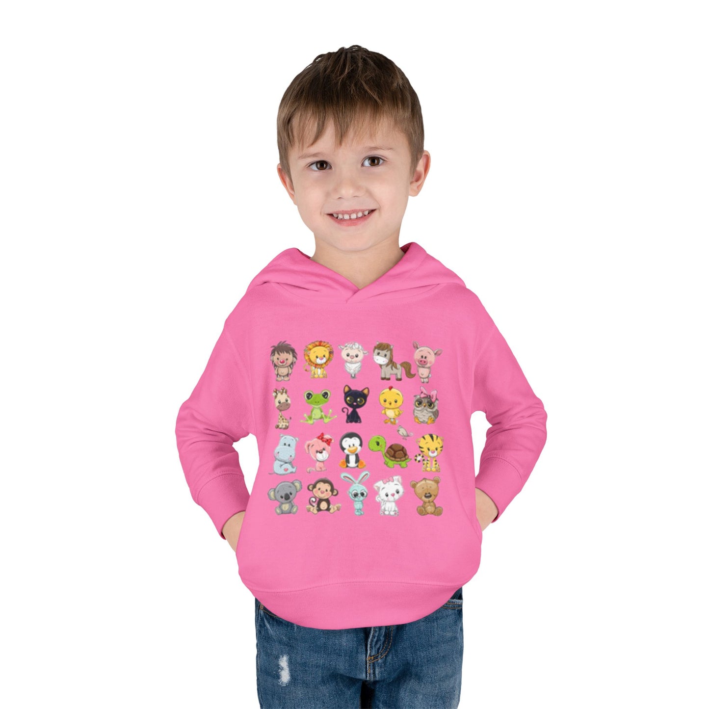 Sudadera con capucha de polar con estampado animal adorable para niños pequeños | Sudadera infantil bonita