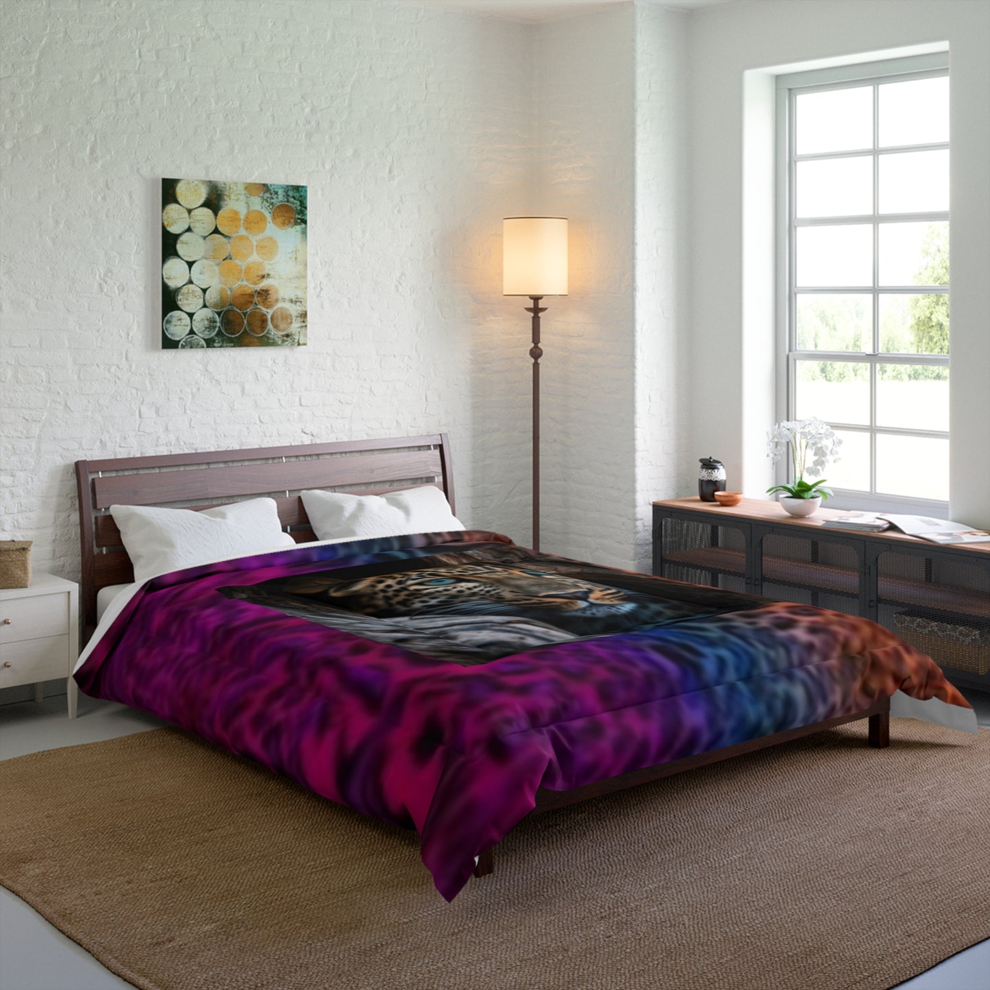 Vibrant Leopard & Animal Print Comforter - Wild Cat Bedding, Animal Print Throw, Bohemian Bedroom Decor, Unique Gift for Animal Lovers