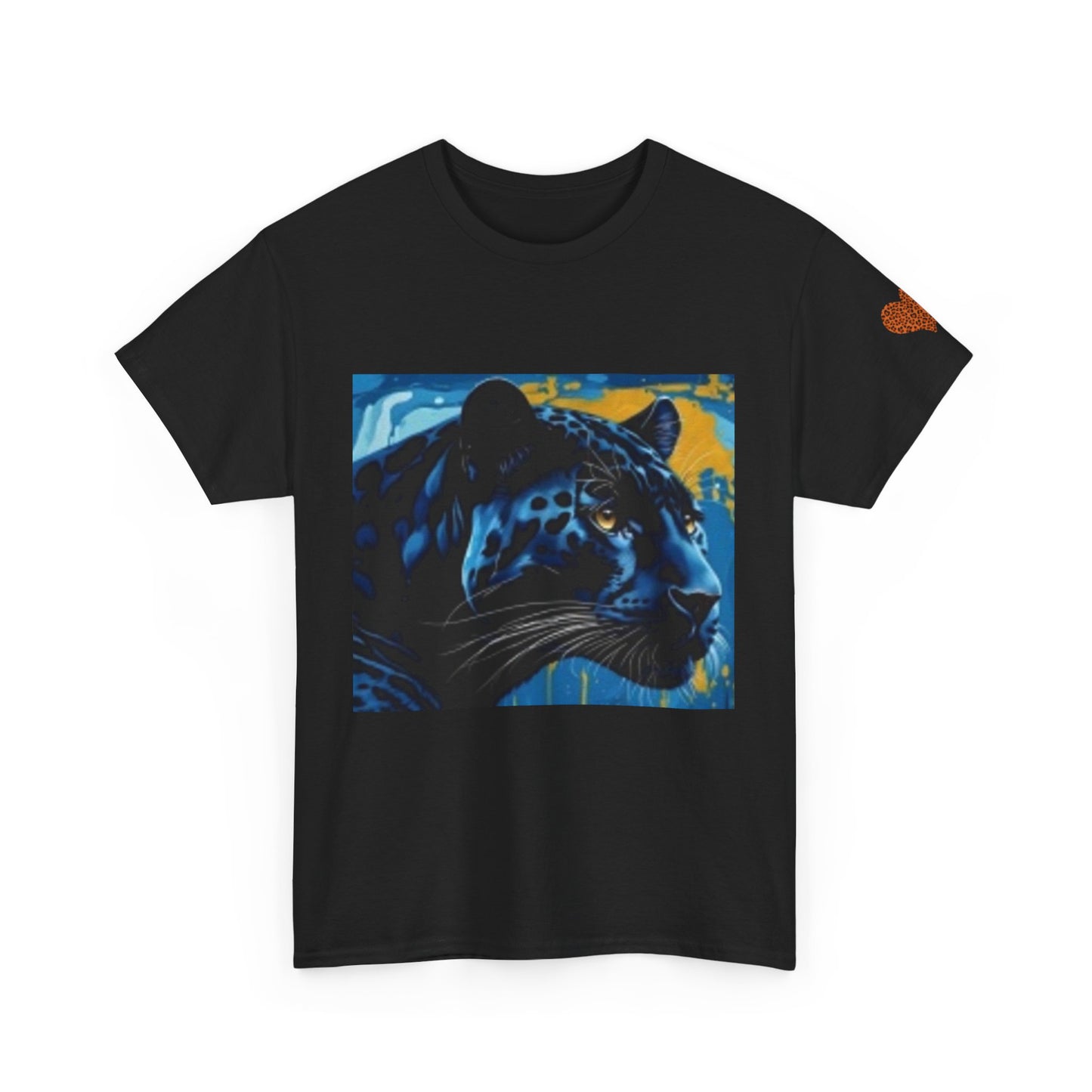 Camiseta unisex de algodón grueso con estampado de leopardo llamativo - Camiseta con gráfico artístico de animales