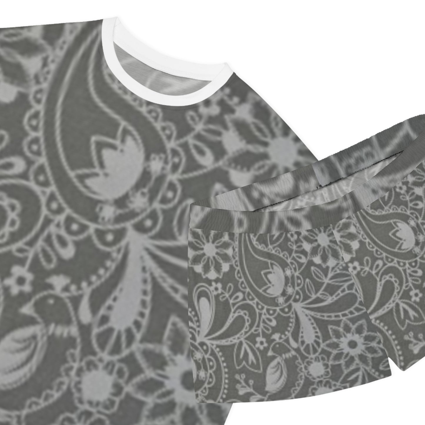 Conjunto de pijama corto para mujer con estampado de cachemira