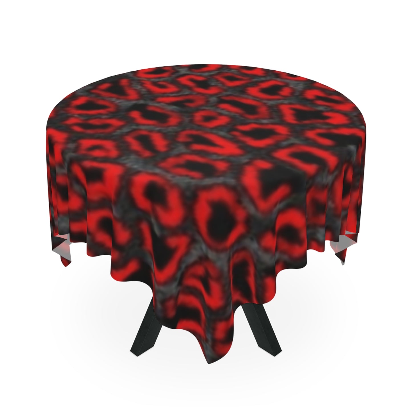 Mantel con estampado de leopardo rojo intenso para una cena elegante