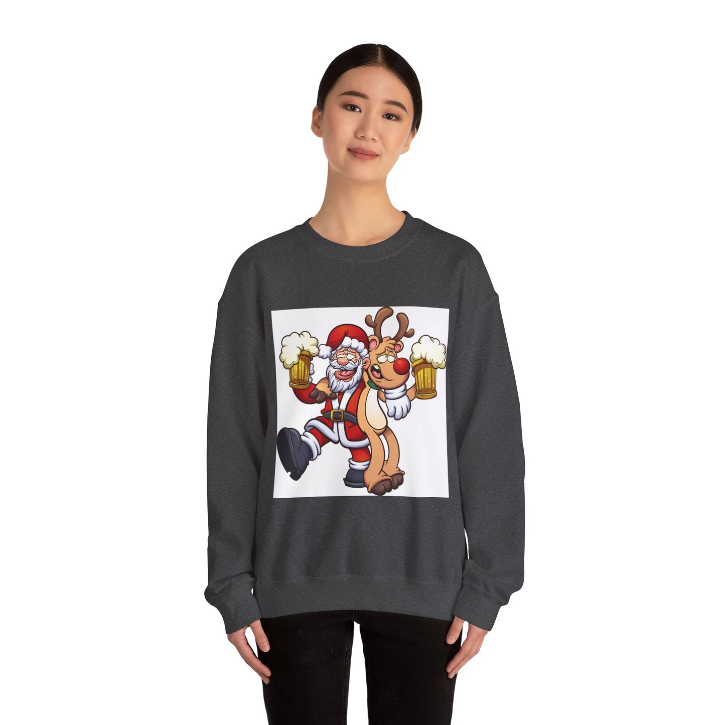 Sudadera Papá Noel Reno bebiendo cerveza 🍺